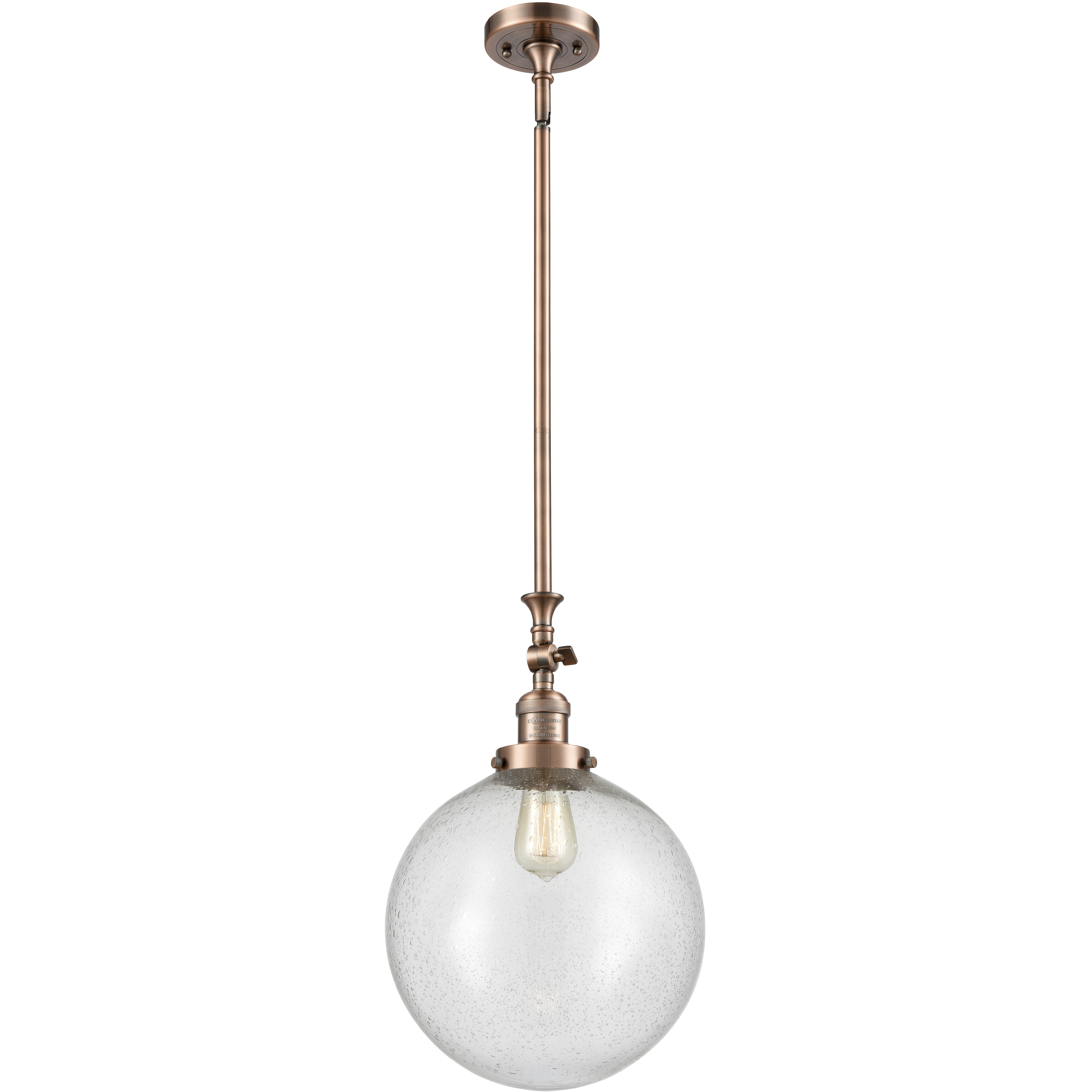 Franklin Restoration Beacon LED 12 inch Antique Copper Mini Pendant Ceiling Light in Seedy, Franklin Restoration