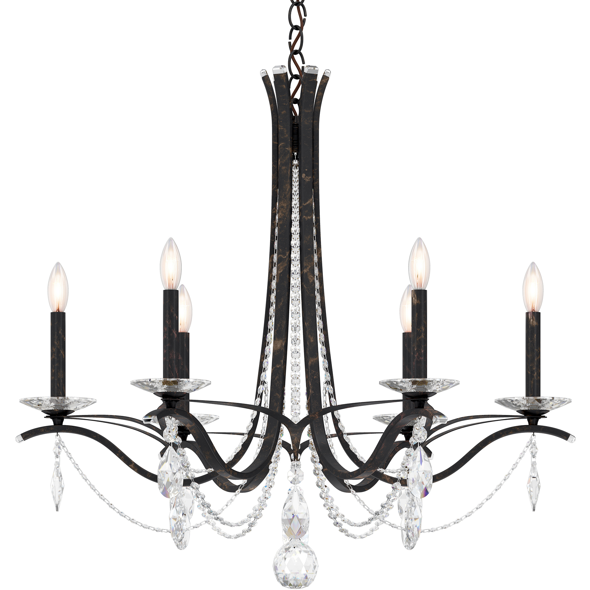 Vesca 6 Light 33 inch Heirloom Bronze Chandelier Ceiling Light in Heritage