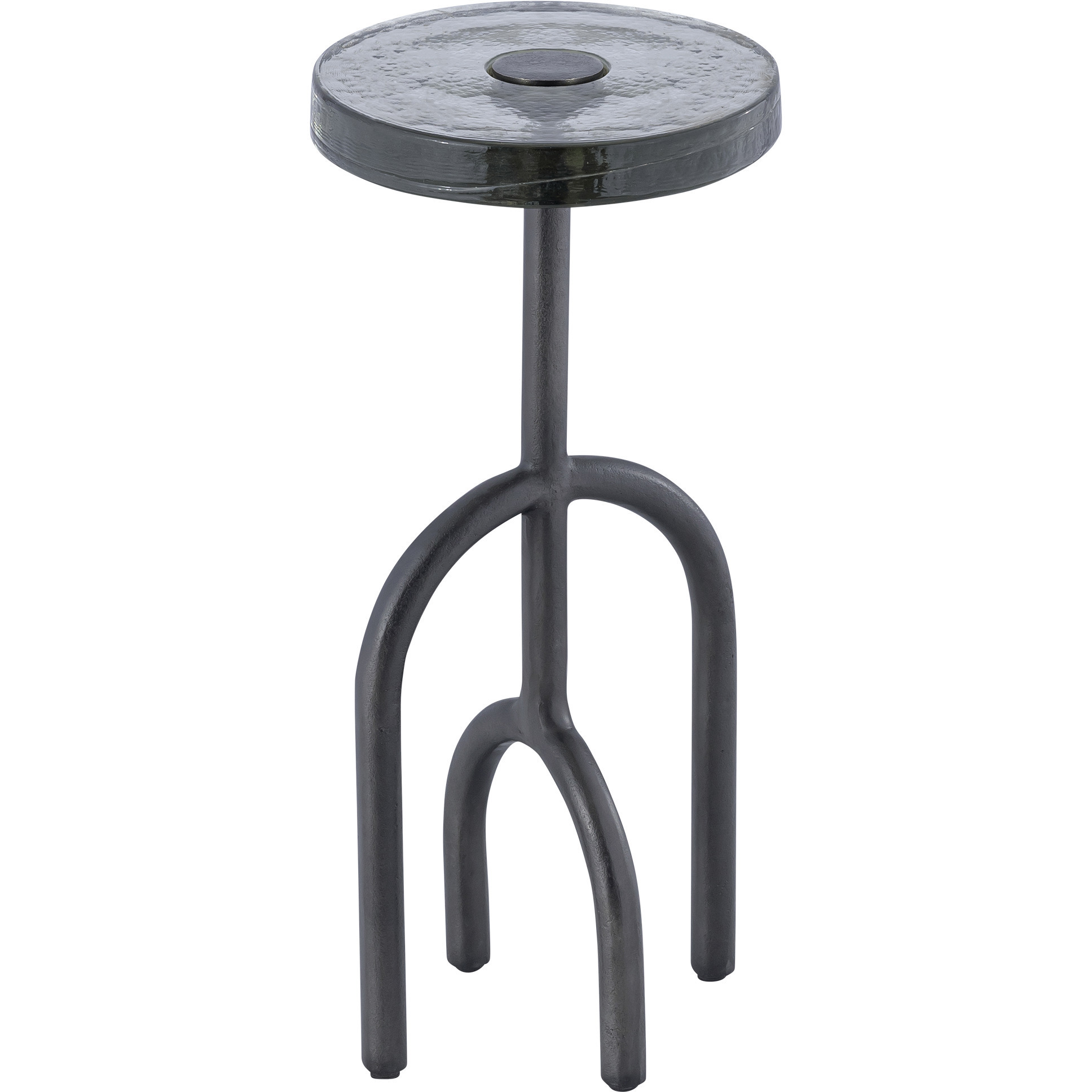 Grove 10.75 inch Black Nickel and Clear Drinks Table