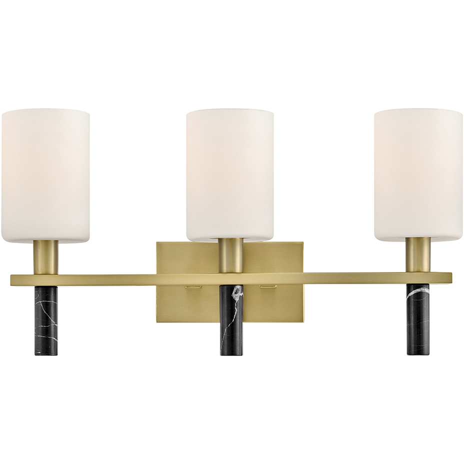 Turin 3 Light 23.5 inch Lacquered Brass Vanity Light Wall Light, Medium