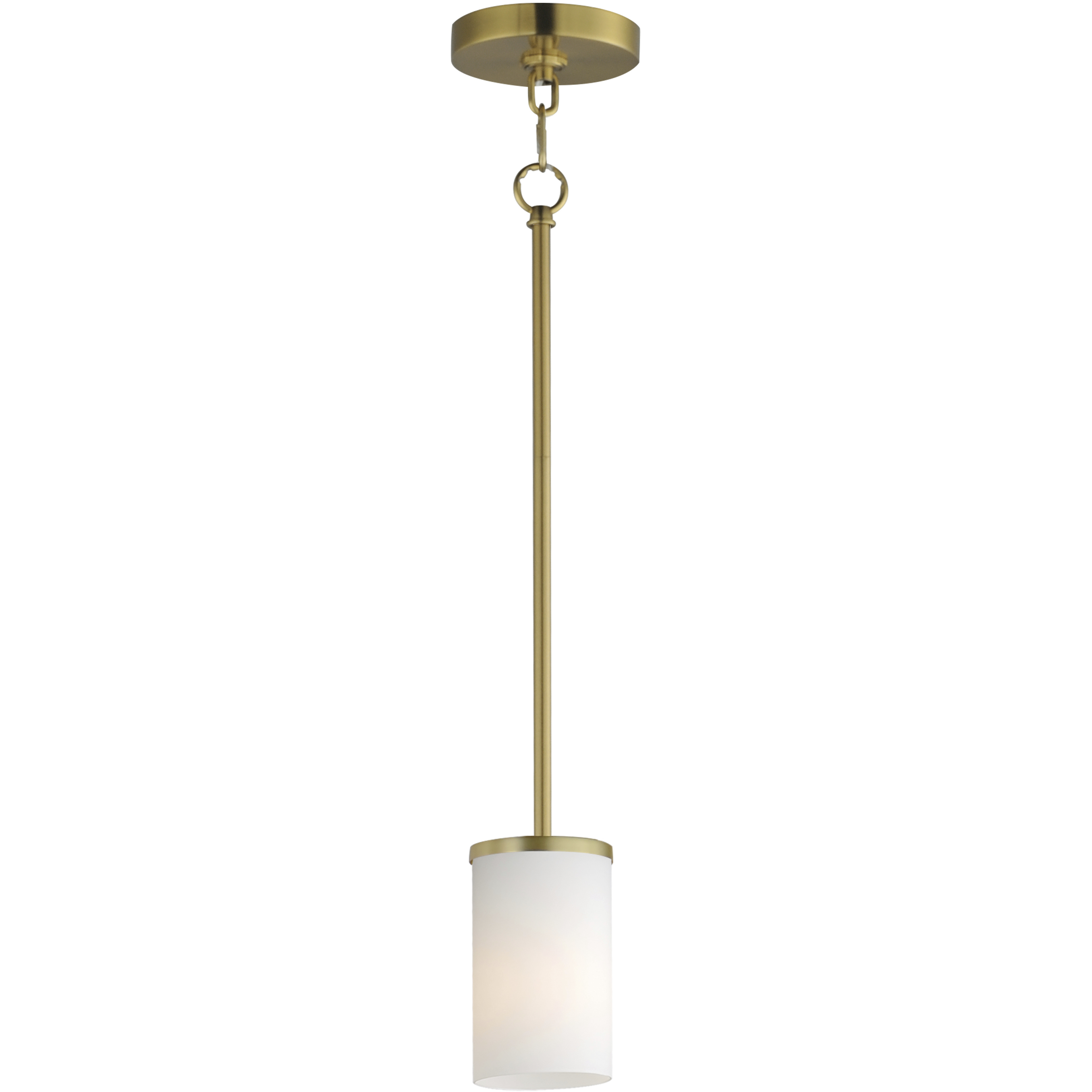 Lateral 1 Light 4.75 inch Satin Brass Single Pendant Ceiling Light in Satin White
