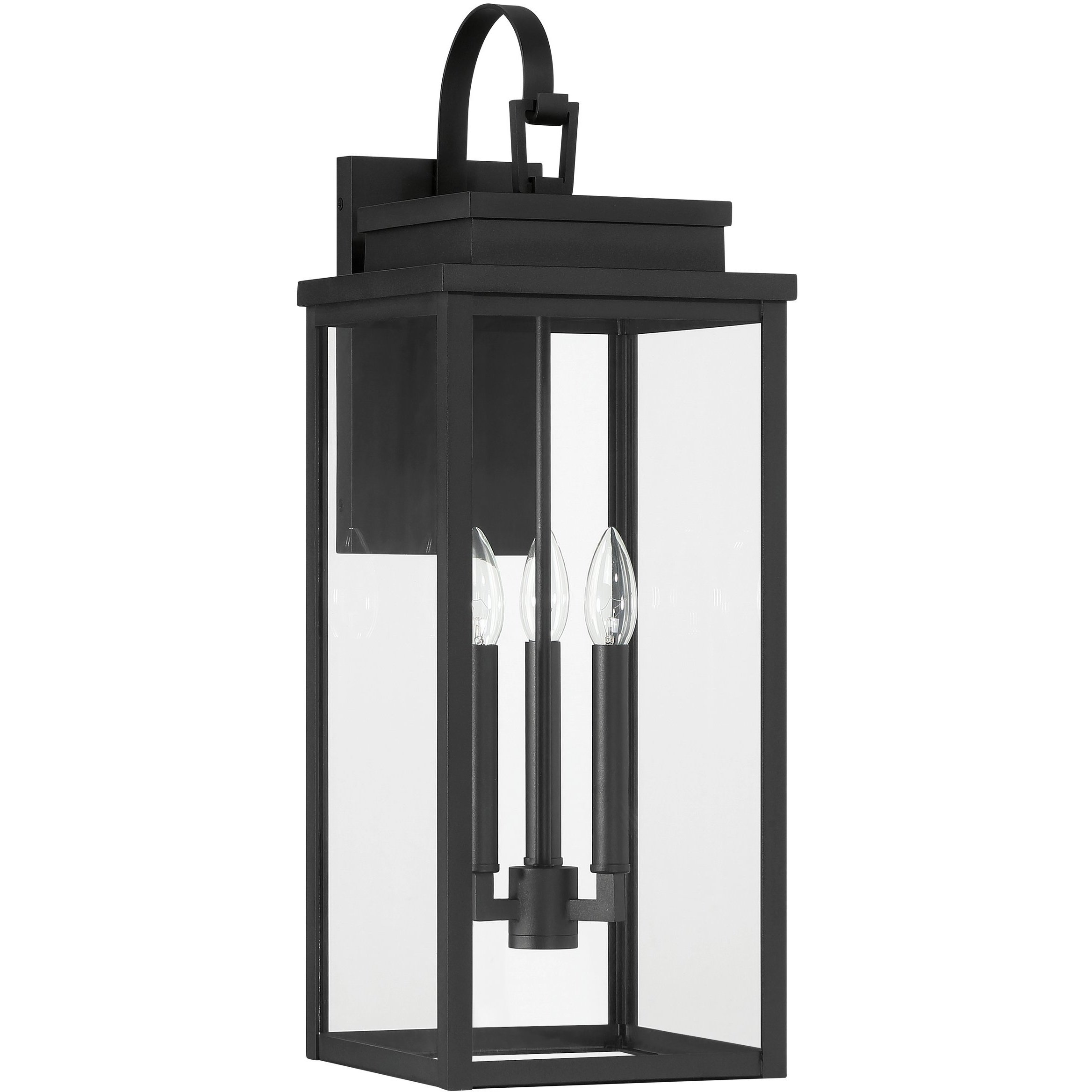 Hillside 3 Light 25.5 inch Textured Black Exterior Wall Sconce