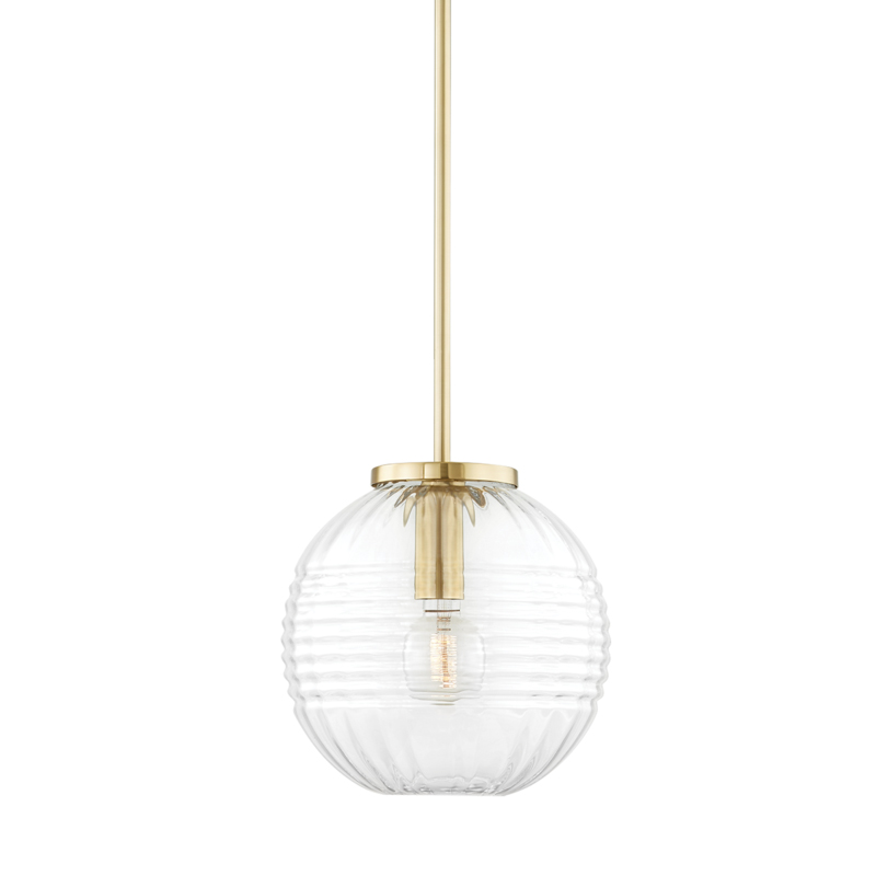 Bay Ridge 1 Light 12 inch Aged Brass Pendant Ceiling Light