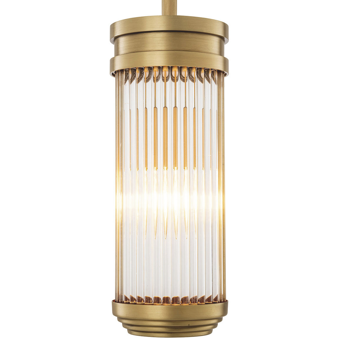 Rousseau 1 Light 4.72 inch Antique Brass and Clear Glass Pendant Ceiling Light, Small