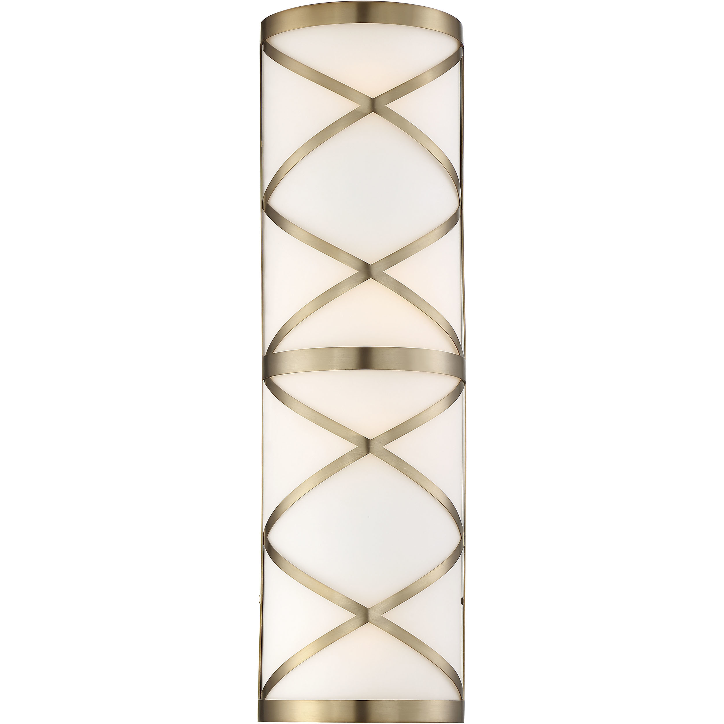 Sylph 4 Light 7 inch Burnished Brass and Satin White Vanity Light Wall Light