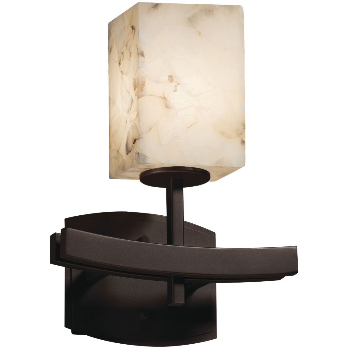 Alabaster Rocks 1 Light 9 inch Dark Bronze Wall Sconce Wall Light in Square with Flat Rim, Incandescent, Square w/ Flat Rim