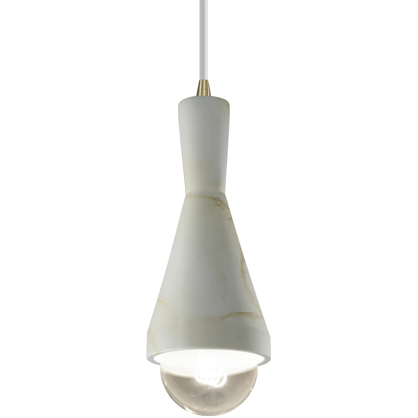 Radiance Collection - Erlen 1 Light 4.75 inch Carrara Marble and Antique Brass Pendant Ceiling Light in Replaceable Bulb, White, Form+Finish+Function