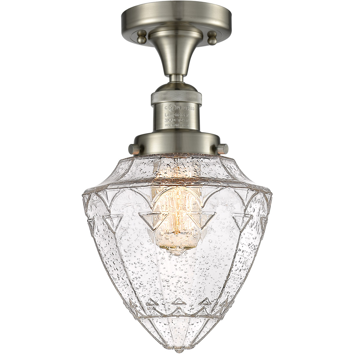 Franklin Restoration Bullet LED 7 inch Brushed Satin Nickel Semi-Flush Mount Ceiling Light