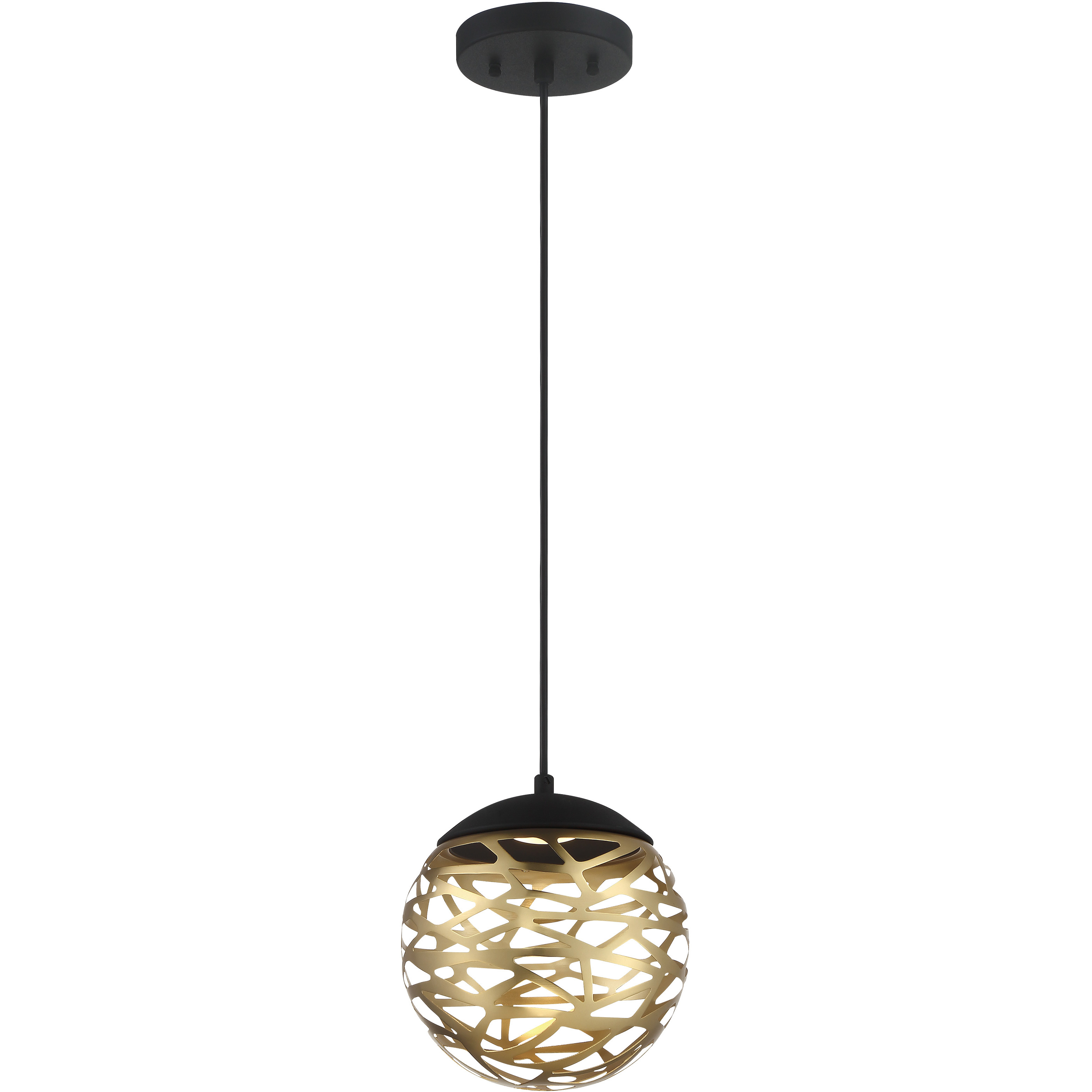 Golden Eclipse LED 7.88 inch Coal And Honey Gold Mini Pendant Ceiling Light