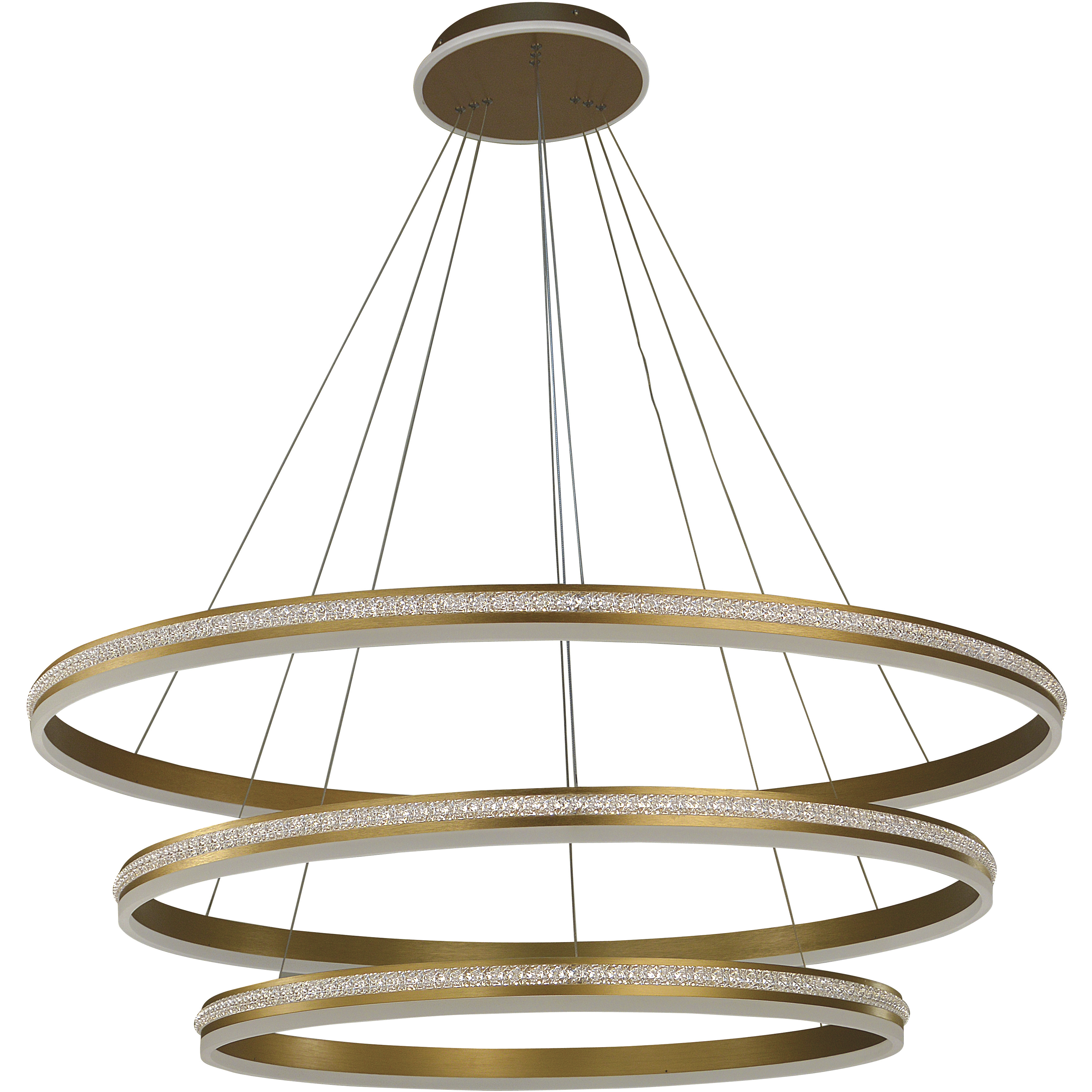 Aurora LED 48 inch Black Foyer Chandelier Ceiling Light