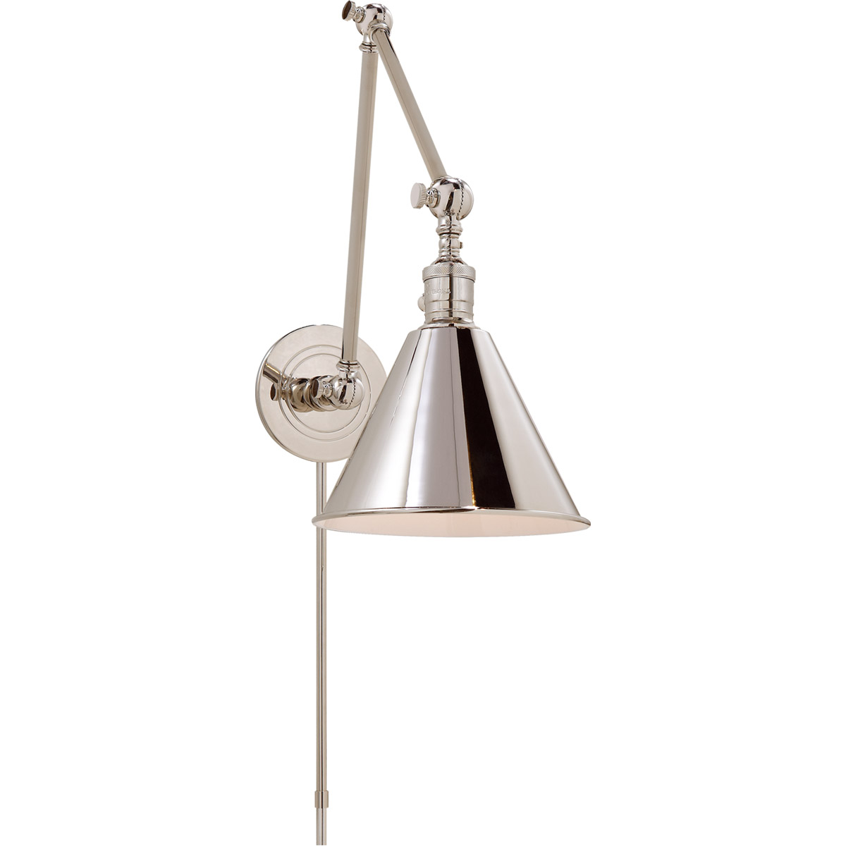 Chapman & Myers Boston3 15.5 inch 60 watt Polished Nickel Double Arm Library Light Wall Light