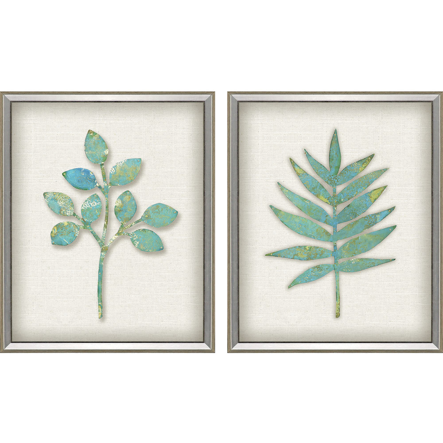 Botanical 22866 Green and Metallic Framed Art, The Studio
