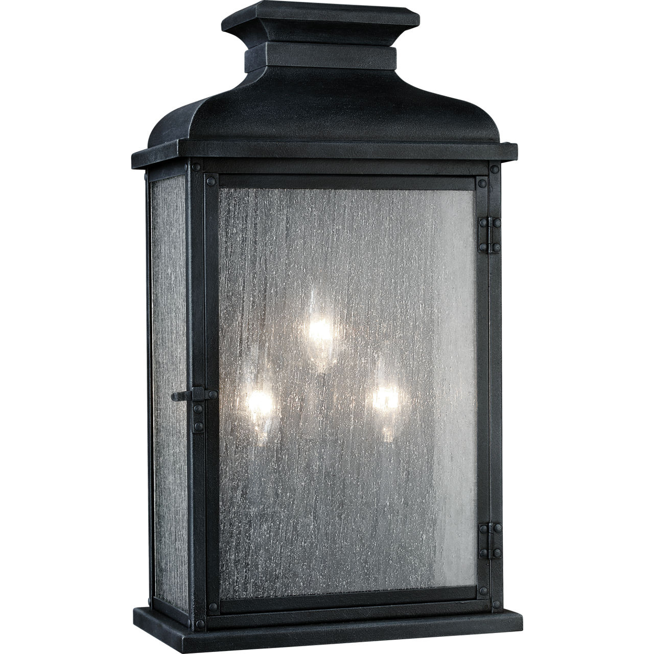 Sean Lavin Pediment 3 Light 18.13 inch Dark Weathered Zinc Outdoor Wall Lantern