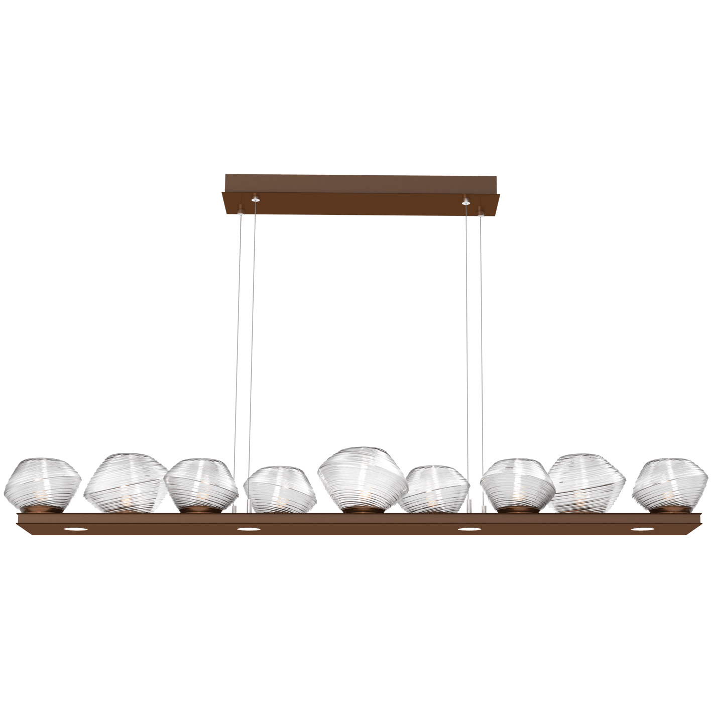 Mesa LED Burnished Bronze Linear Pendant Ceiling Light in Clear, 2700K LED