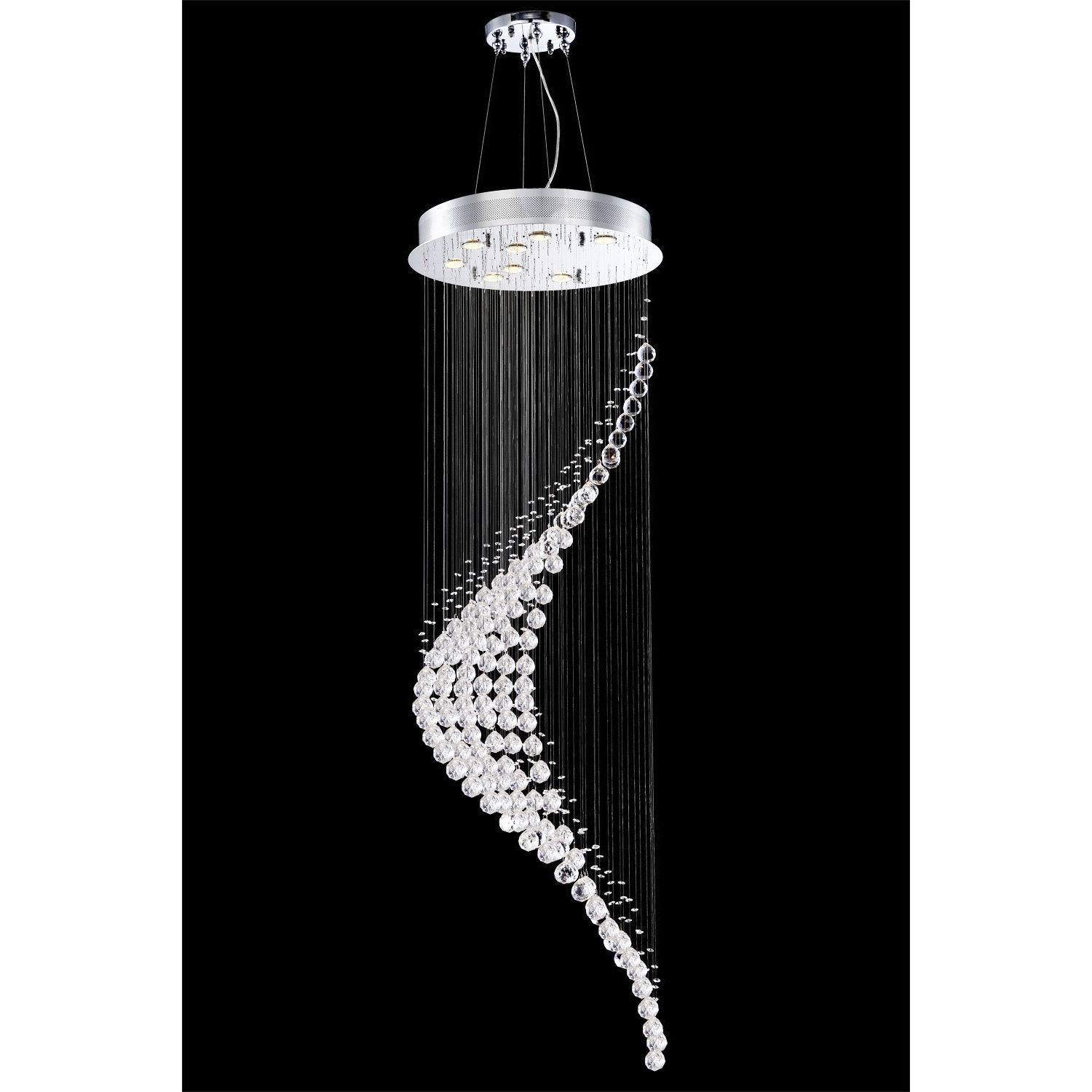 Crystal Rain 8 Light 22 inch Silver Entry Chandelier Ceiling Light