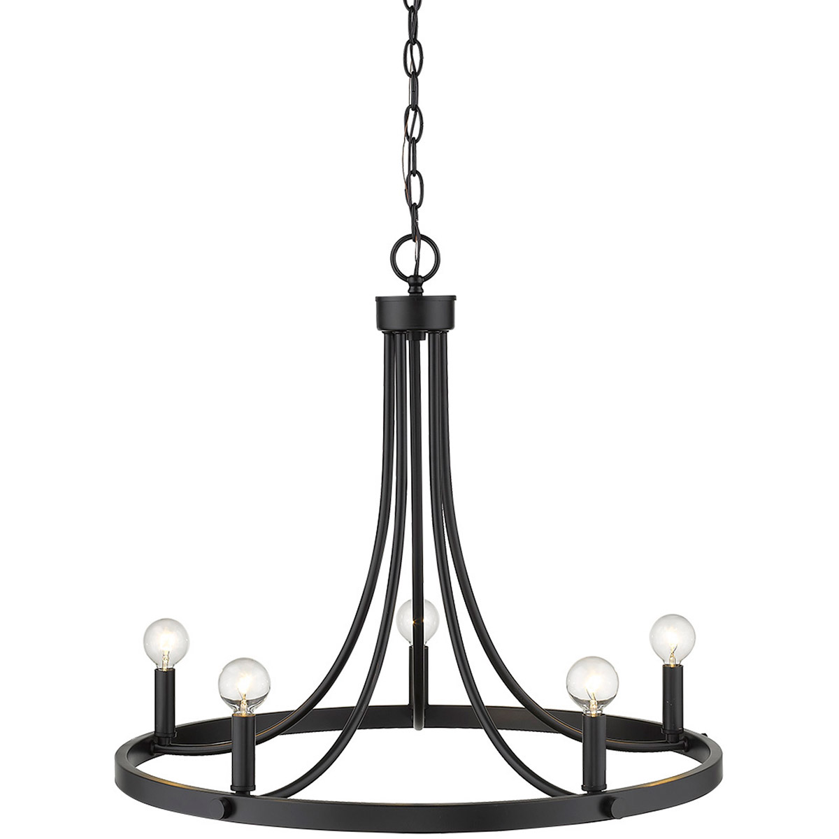 Sawyer 5 Light 25 inch Matte Black Chandelier Ceiling Light