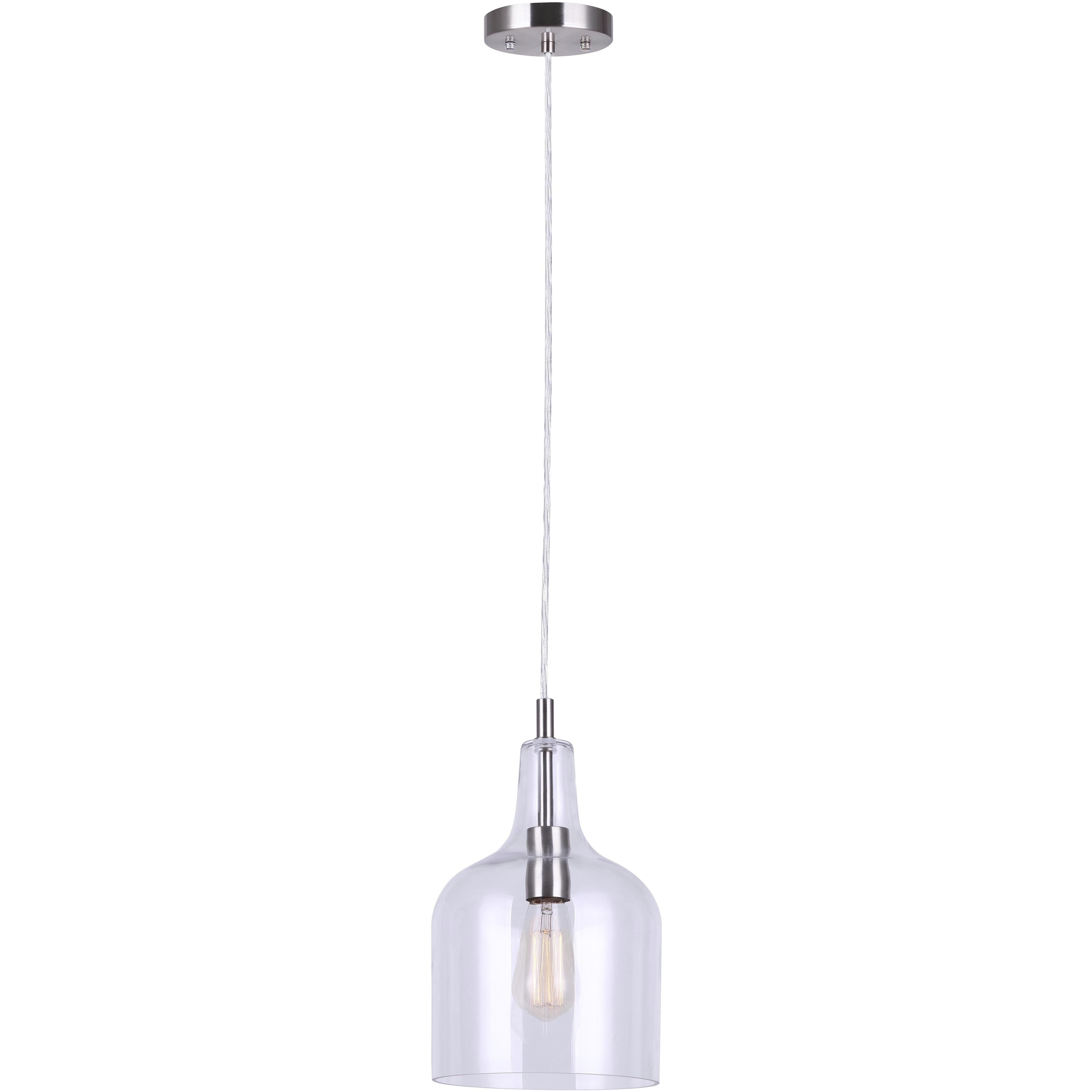 Keeva 1 Light 7.63 inch Brushed Nickel Pendant Lighting Ceiling Light