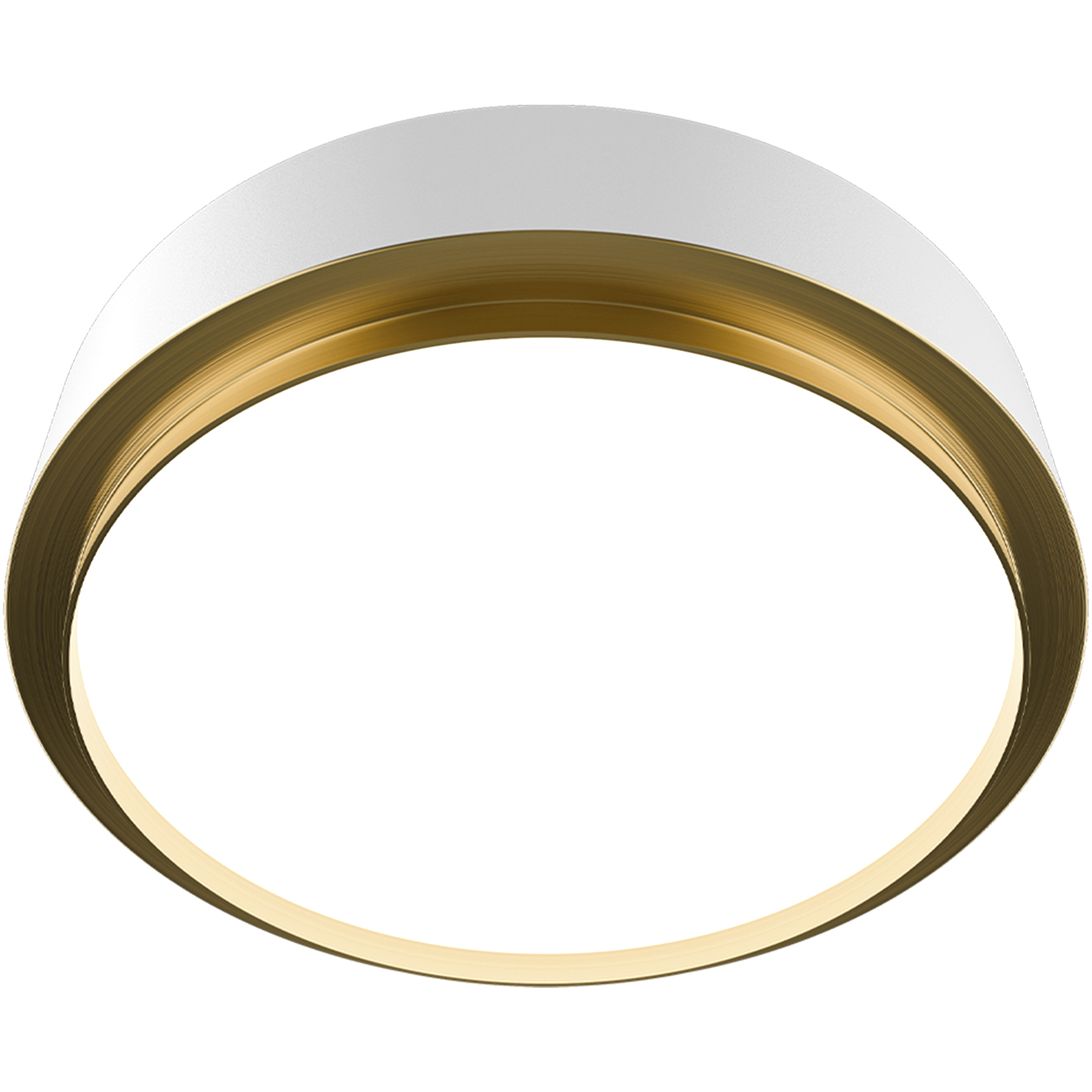Salvo LED 15 inch White and Aged Brass Flush Mount Ceiling Light in 3500K, White/Aged Brass, dweLED