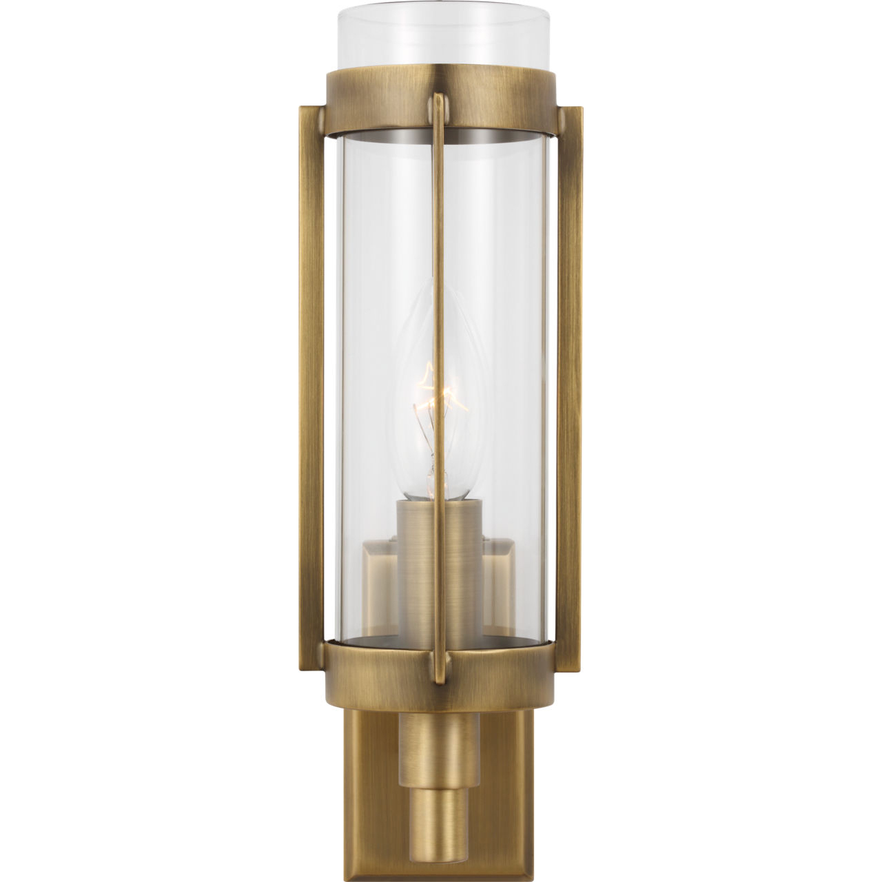 Flynn 1 Light Time Worn Brass Wall Sconce Wall Light