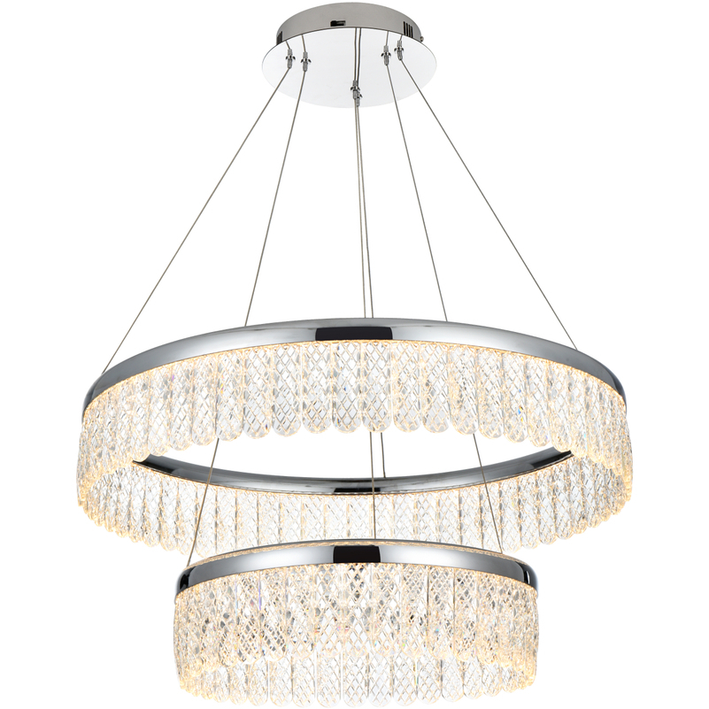 Rune 2 Light 24 inch Chrome Chandelier Ceiling Light