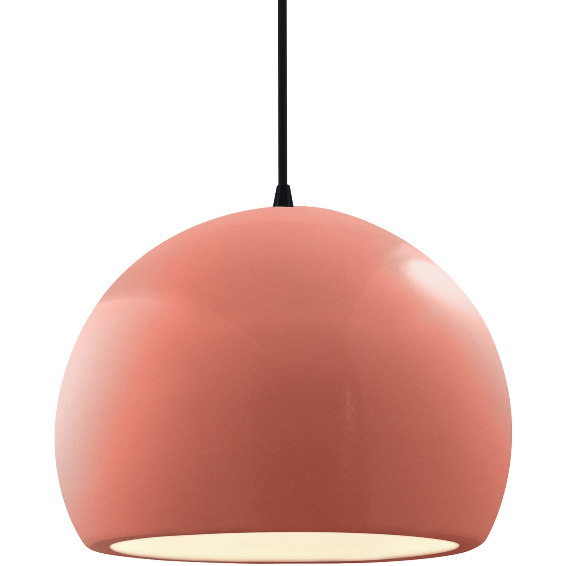 Radiance LED 12.25 inch Gloss Blush and Matte Black Pendant Ceiling Light