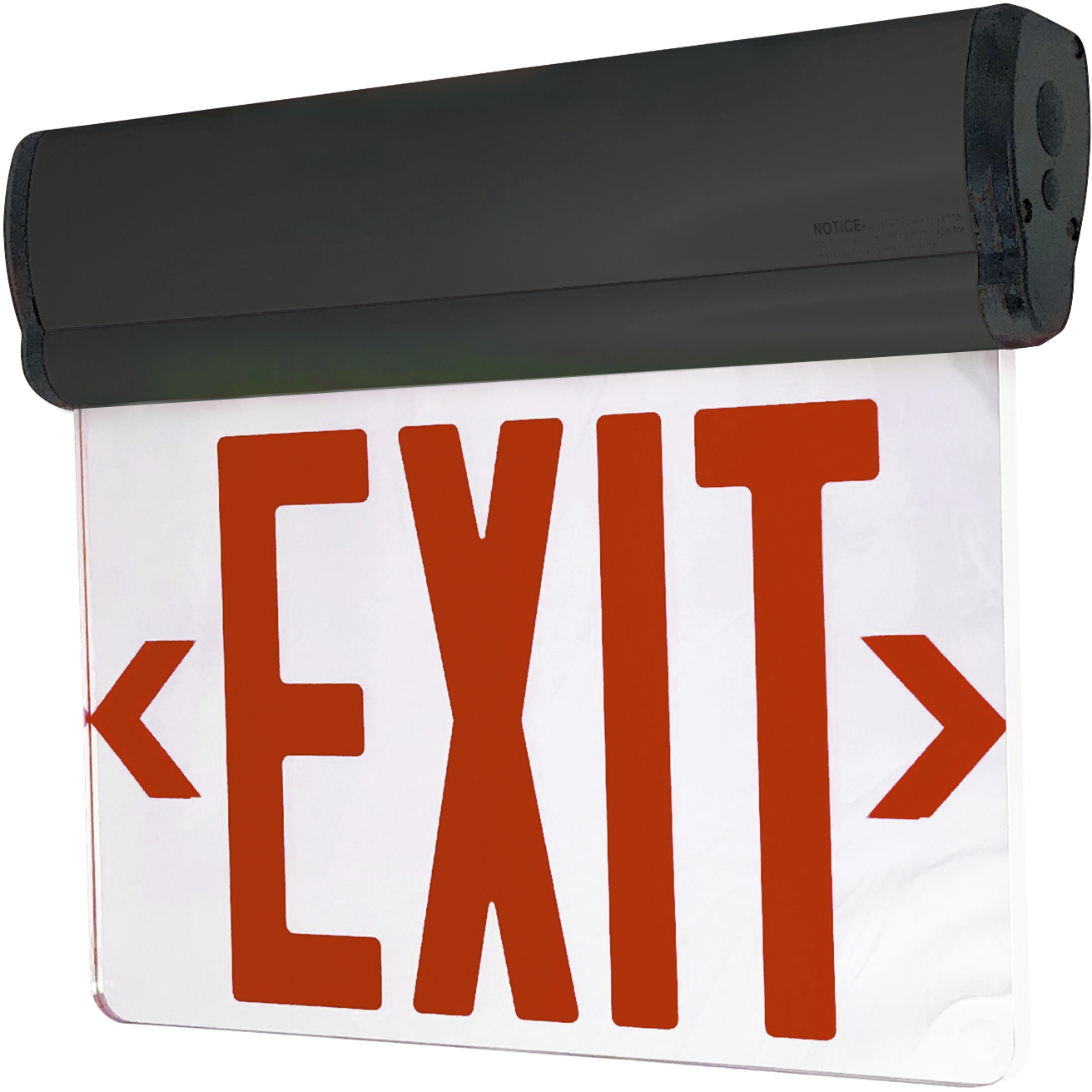 Aaliyah 1 Light Red Letters and Black Housing Exit / Emergency Ceiling Light