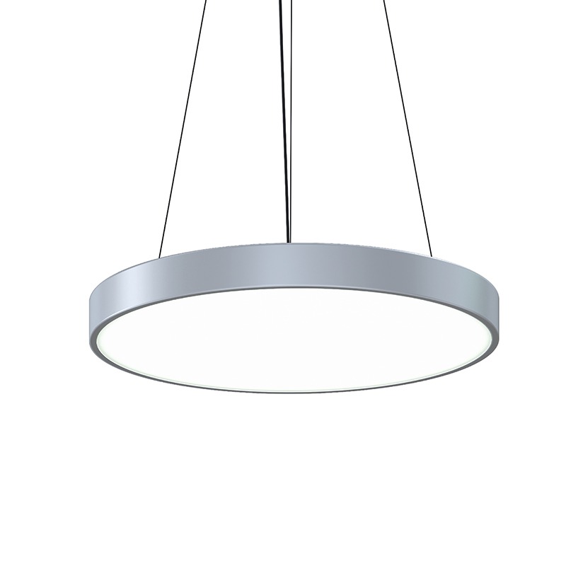 Pi LED 23.75 inch Bright Satin Aluminum Pendant Ceiling Light in 3500K