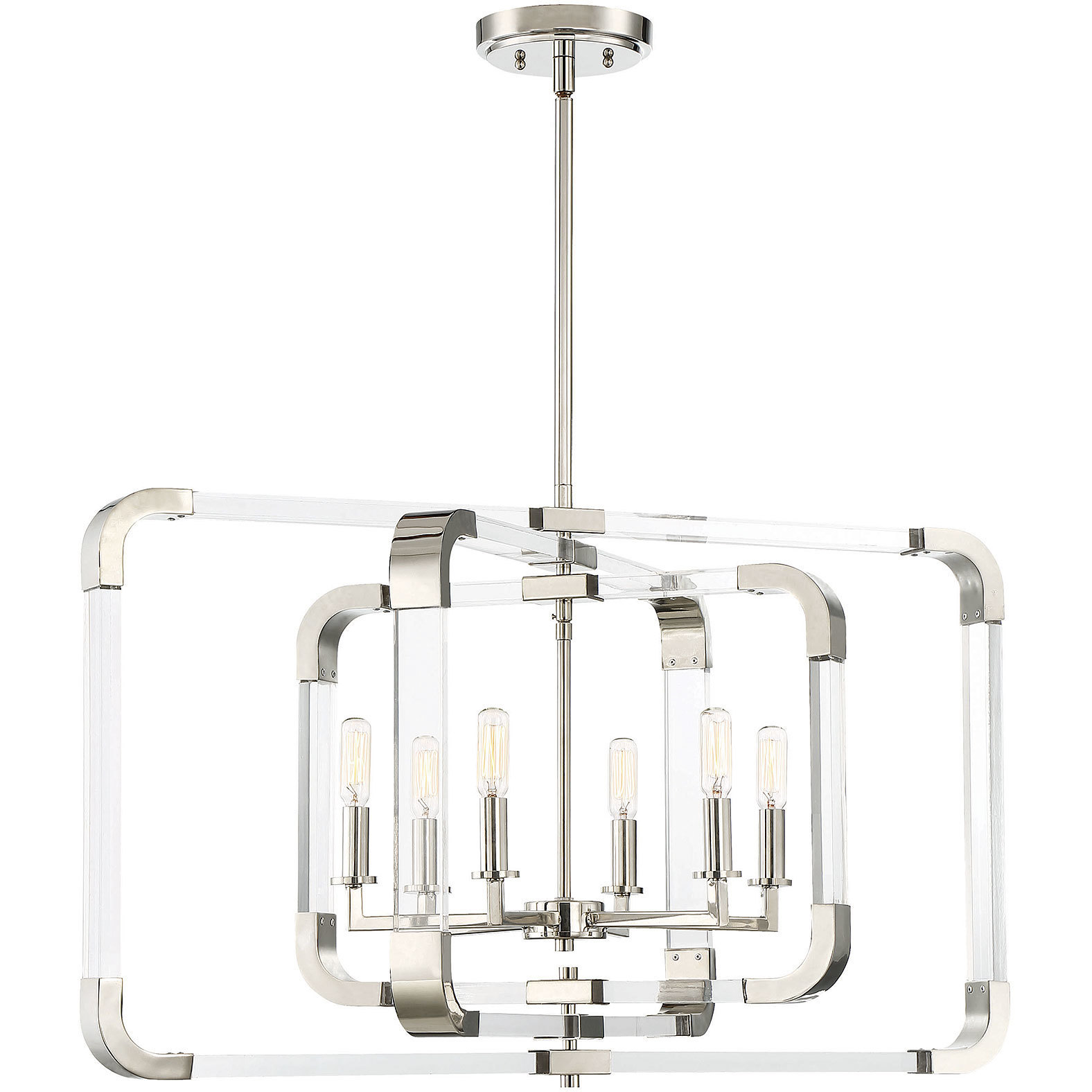 Rotterdam 6 Light 24.75 inch Polished Nickel Pendant Ceiling Light