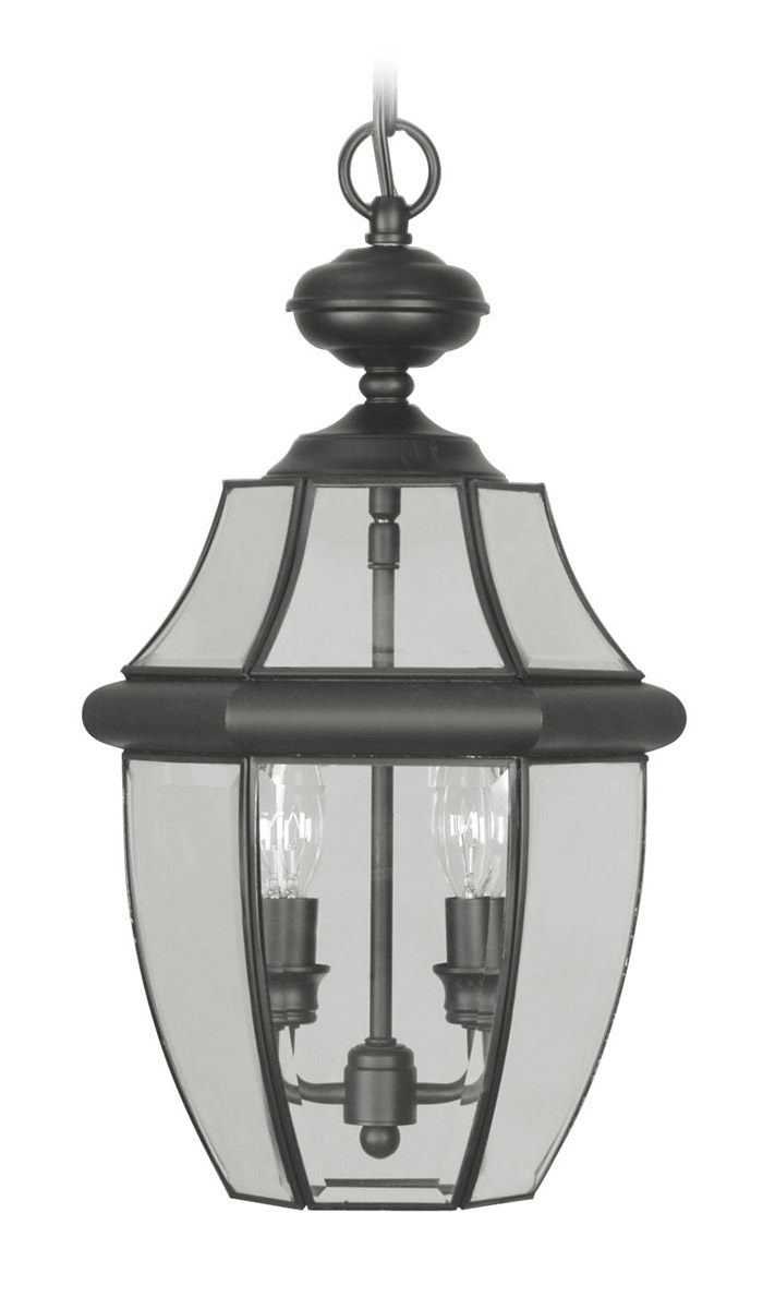 Monterey 2 Light 10.5 inch Black Outdoor Pendant Lantern