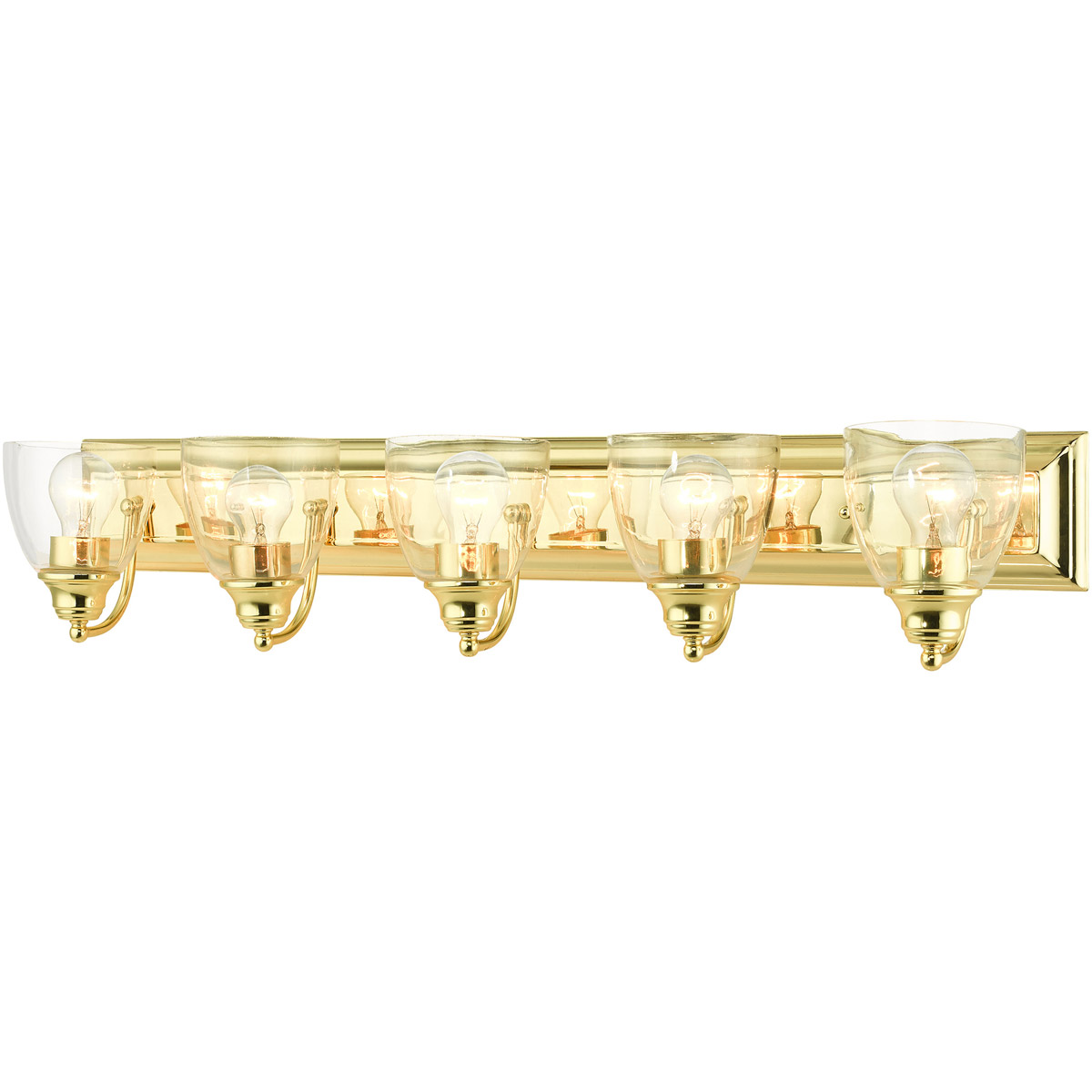 Birmingham 5 Light 36 inch Polished Brass Large Vanity Sconce Wall Light