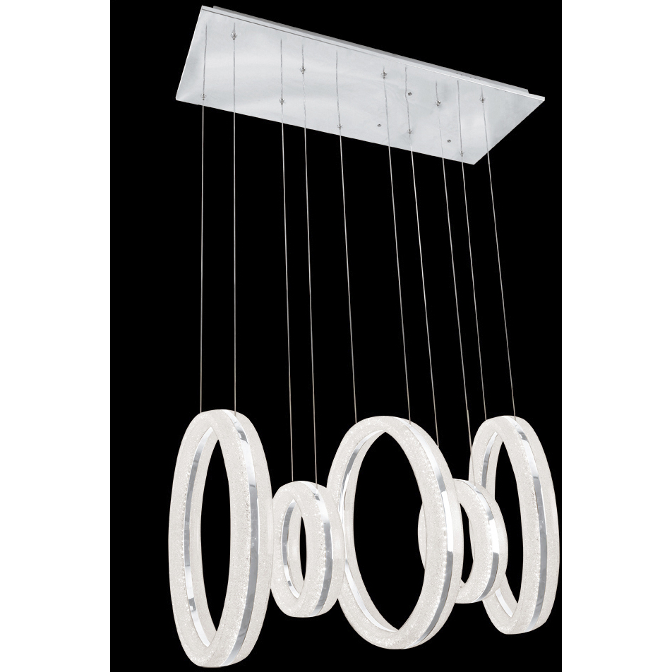 Crystal Ice LED 32 inch Silver Chandelier Ceiling Light