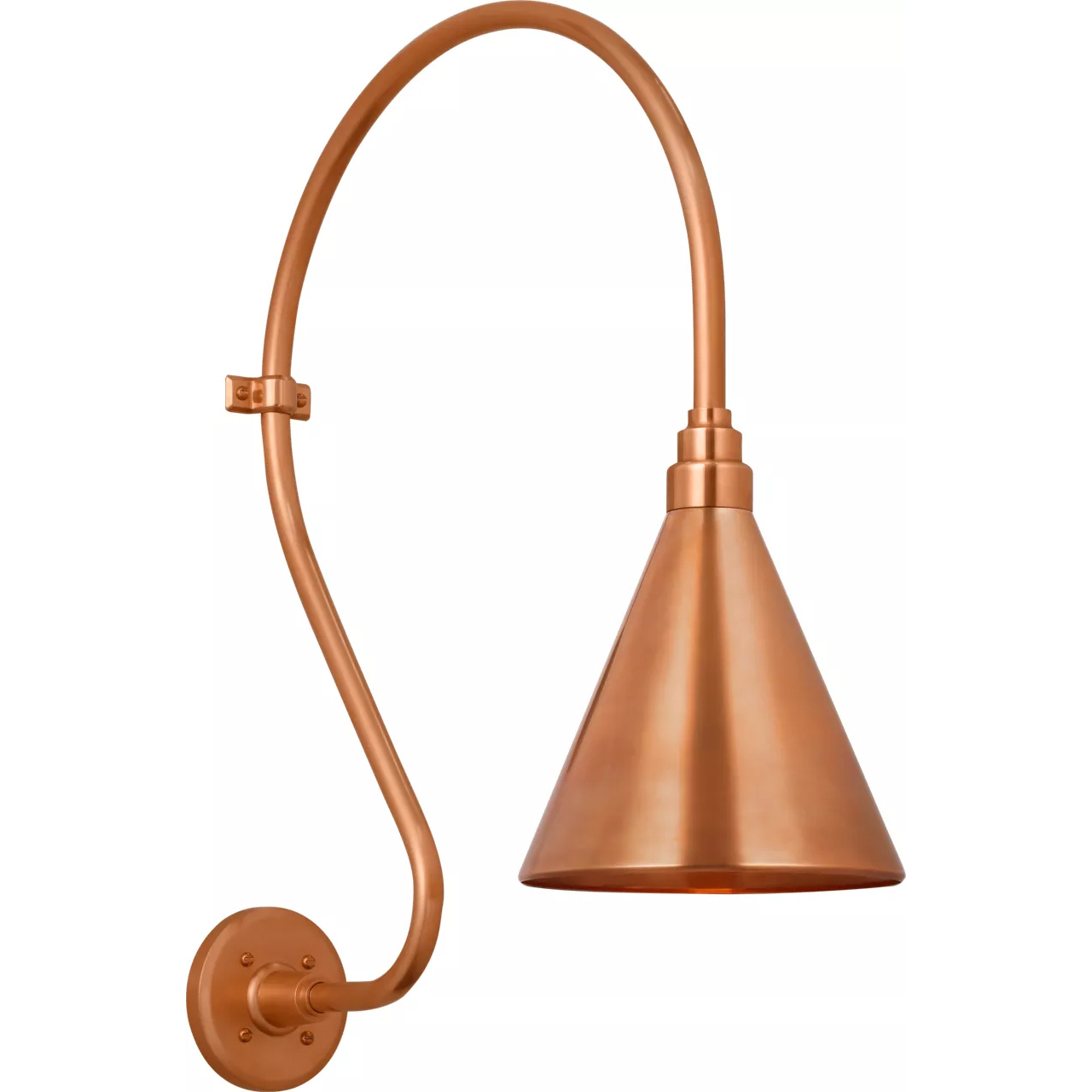 Thomas O'Brien Academy Barn Light LED 27 inch Soft Copper Larrabee Barn Light in 9" Soft Copper Conical Savannah Shade