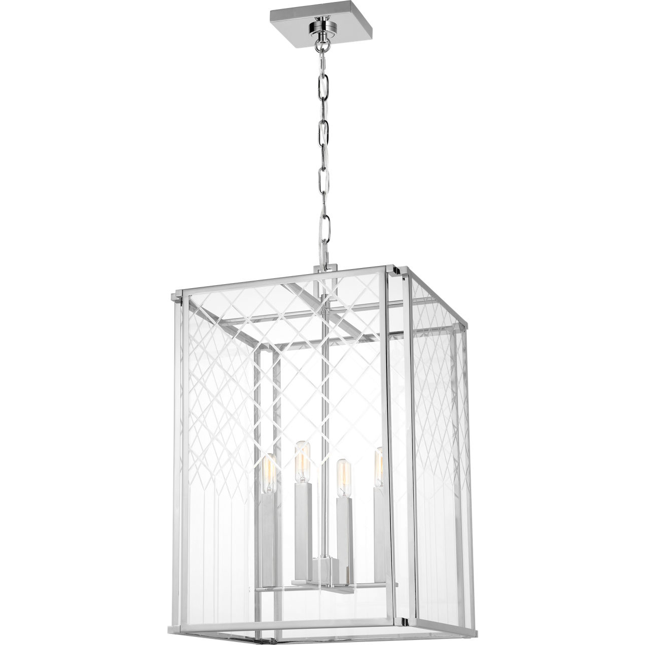 AH by Alexa Hampton Erro 4 Light Polished Nickel Pendant Ceiling Light