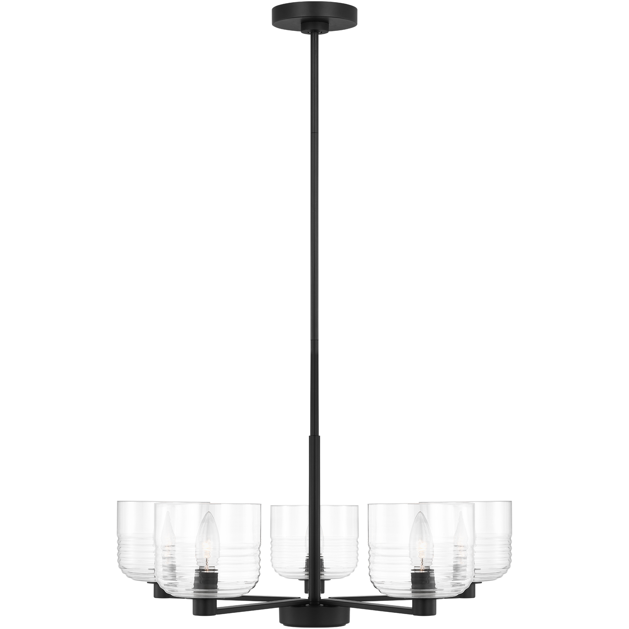 Drew & Jonathan Lochdale 5 Light 24 inch Midnight Black Chandelier Ceiling Light, Medium
