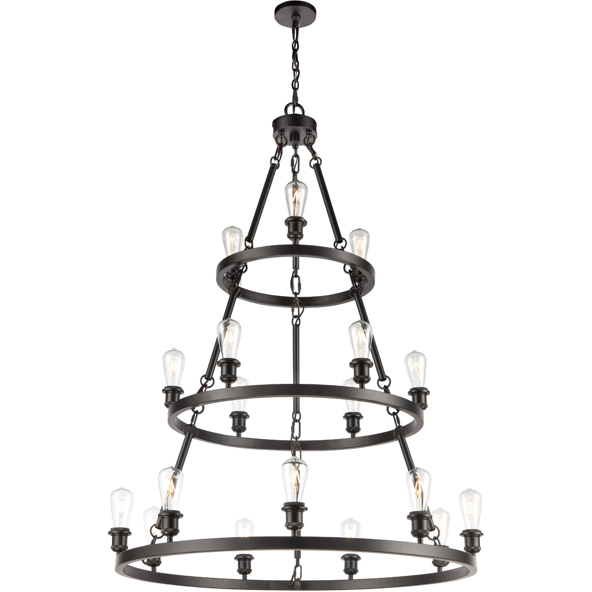 Ballston Saloon 18 Light 40 inch Matte Black Chandelier Ceiling Light in Bulb Not Included, Ballston