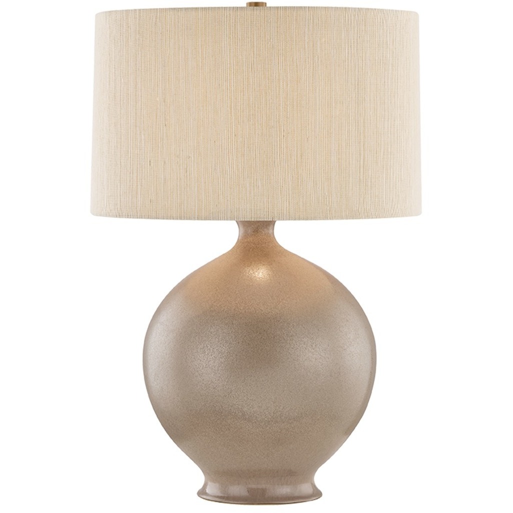 Dunsmuir 24.25 inch 15 watt Patina Brass and Ceramic Brushed Cashmere Table Lamp Portable Light