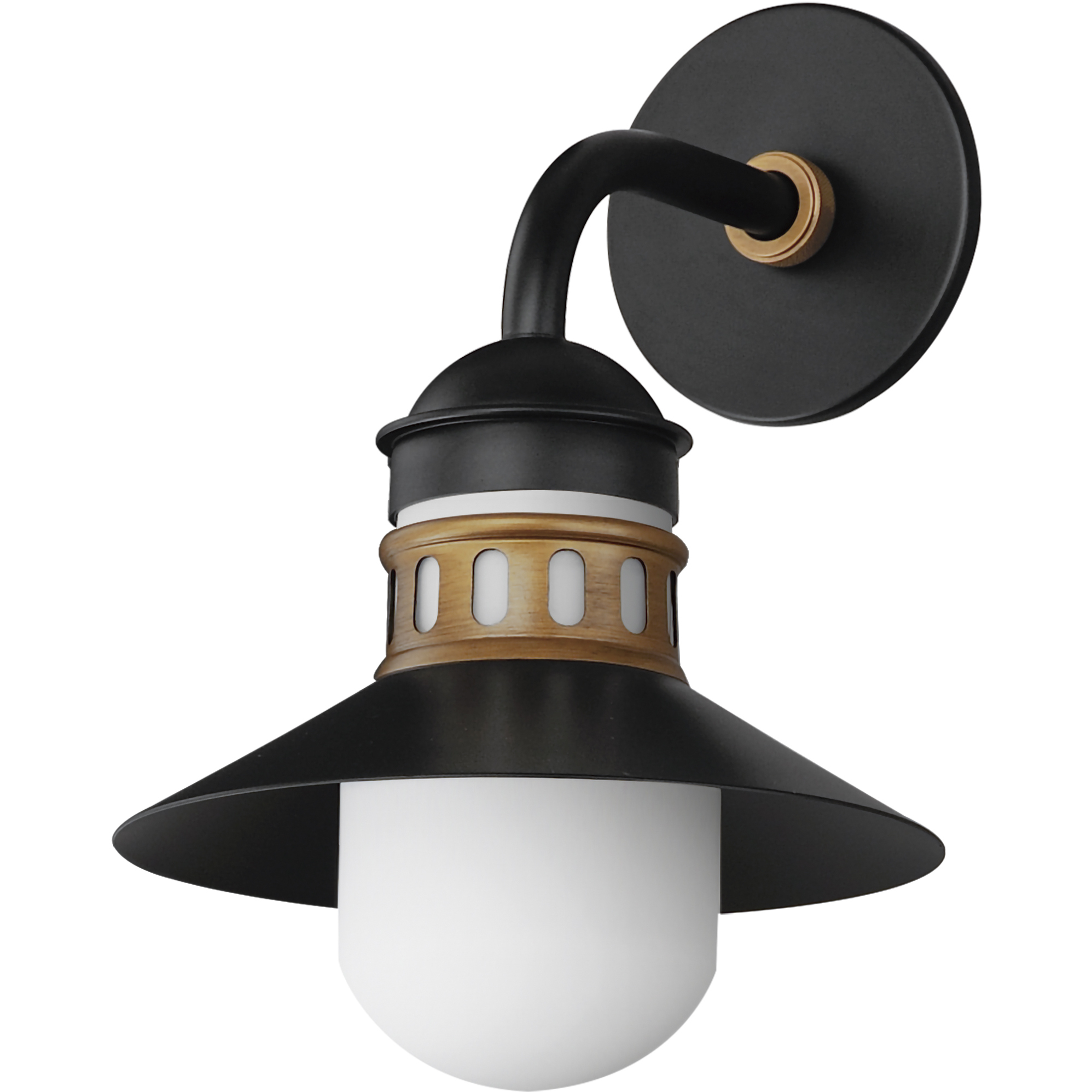 Admiralty 1 Light 14.5 inch Black and Antique Brass Outdoor Wall Mount in Antique Brass and Black