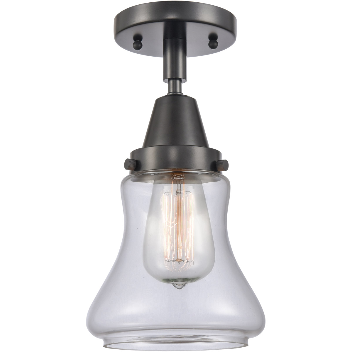 Franklin Restoration Bellmont LED 6.25 inch Matte Black Flush Mount Ceiling Light in Clear Glass
