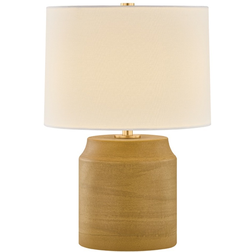 Teneece 17.5 inch 15 watt Aged Brass and Ceramic Toasted Caramel Table Lamp Portable Light