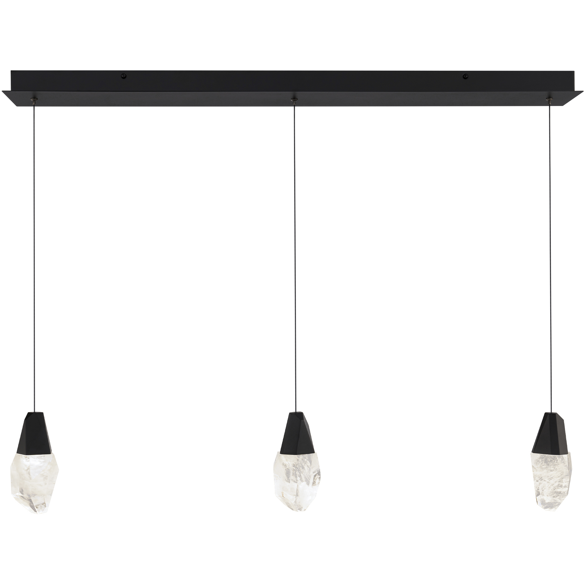 Beyond Martini LED 5.5 inch Black Multi-Light Pendant Ceiling Light in Optic Haze, Linear Canopy