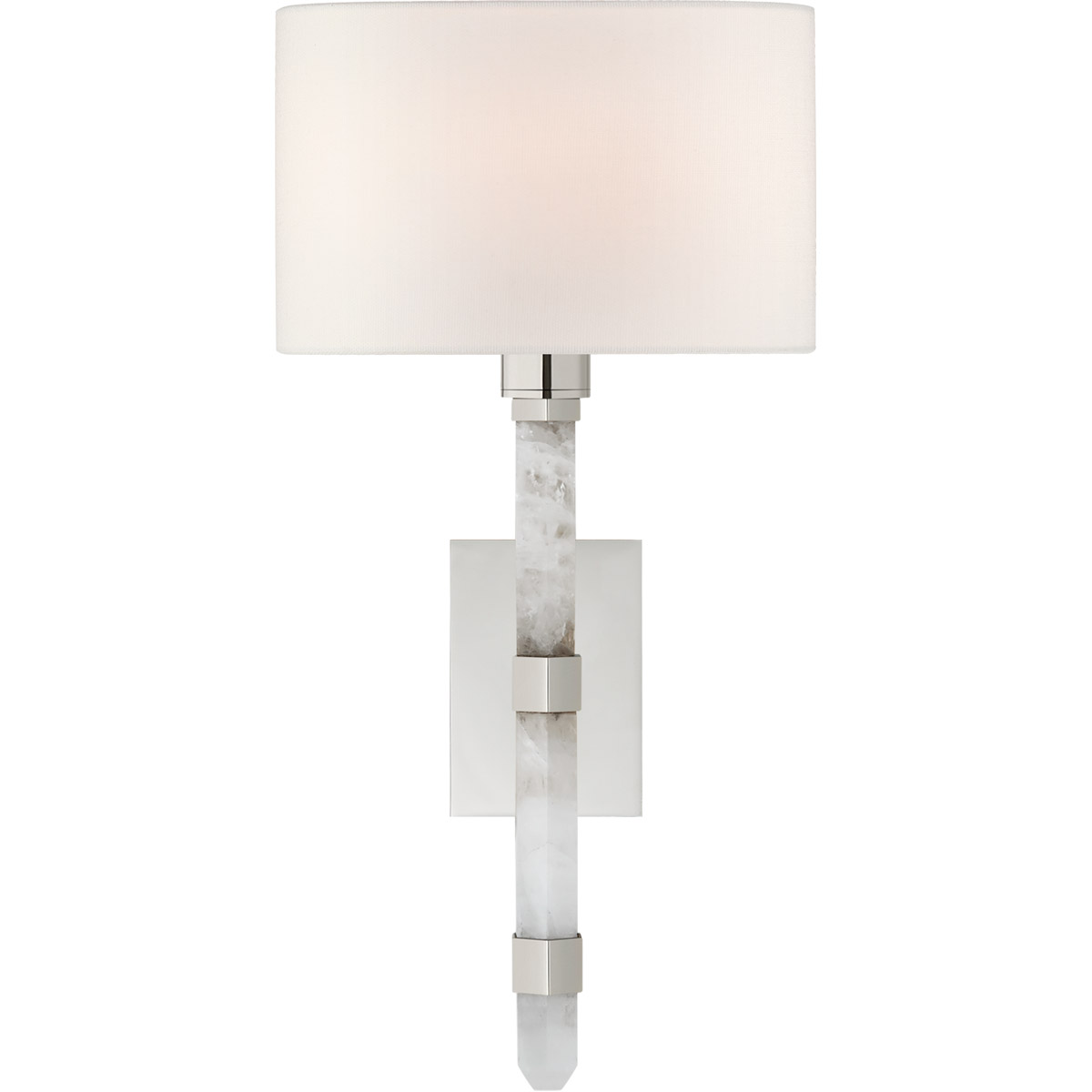Suzanne Kasler Adaline 1 Light 7.5 inch Polished Nickel Tail Sconce Wall Light in Polished Nickel and Quartz, Small