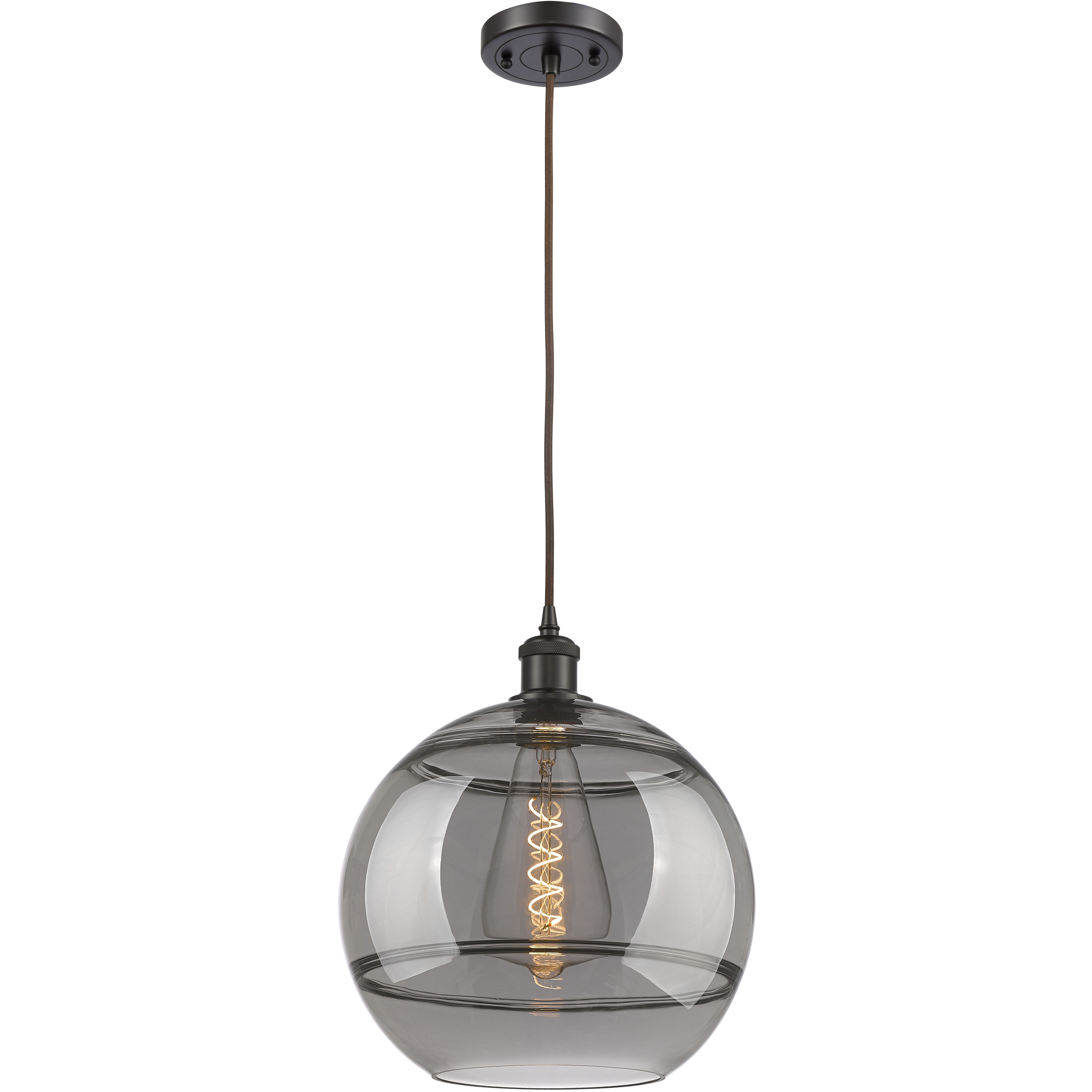 Ballston Rochester 1 Light 12 inch Oil Rubbed Bronze Cord Hung Mini Pendant Ceiling Light