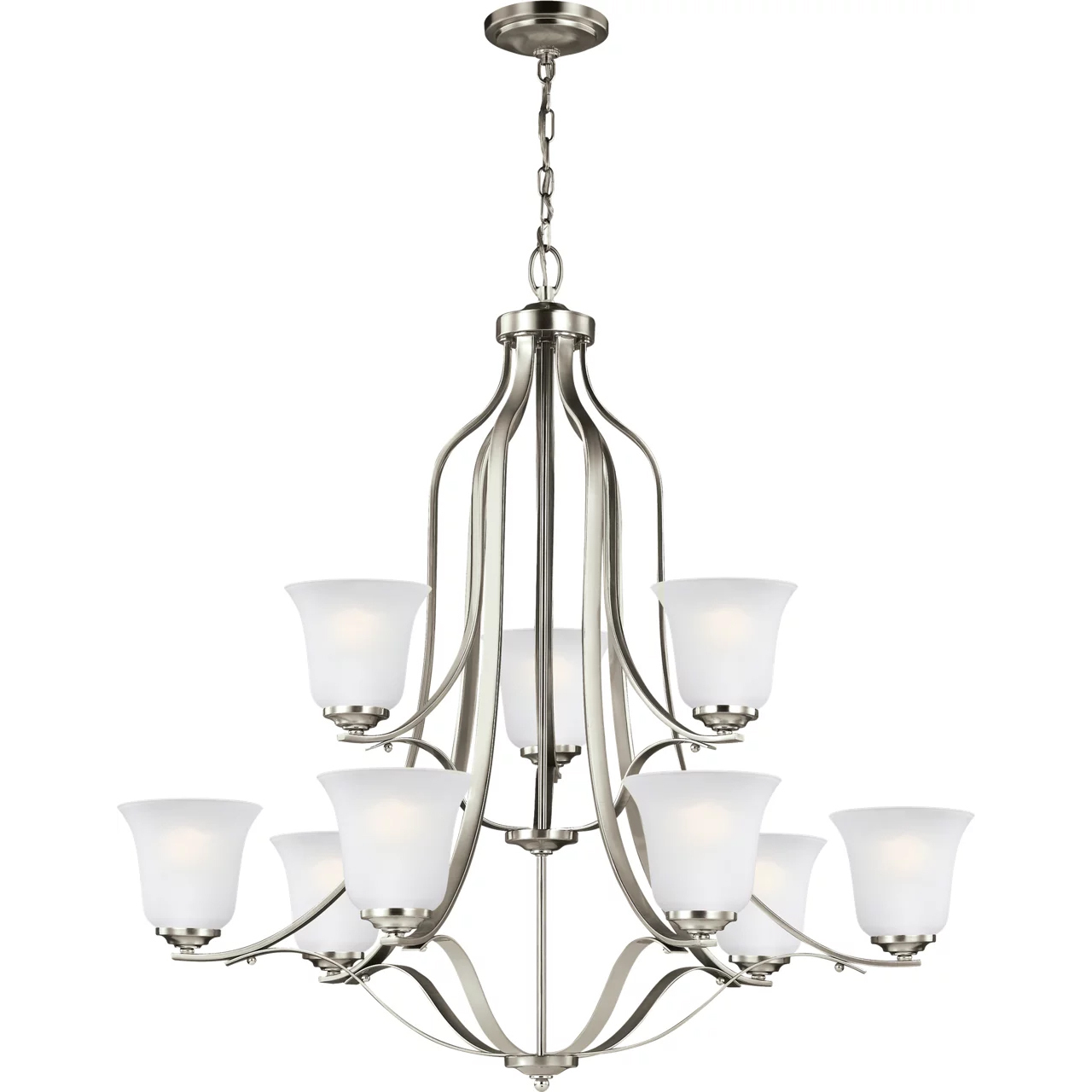 Emmons 9 Light 35 inch Brushed Nickel Chandelier Ceiling Light