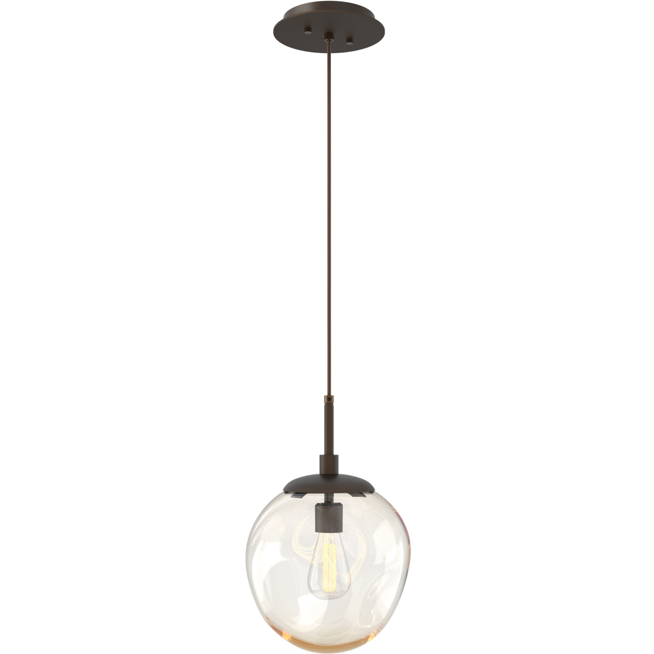 Aster Incandescent 1 Light 10 inch Flat Bronze Pendant Ceiling Light in Amber Aster