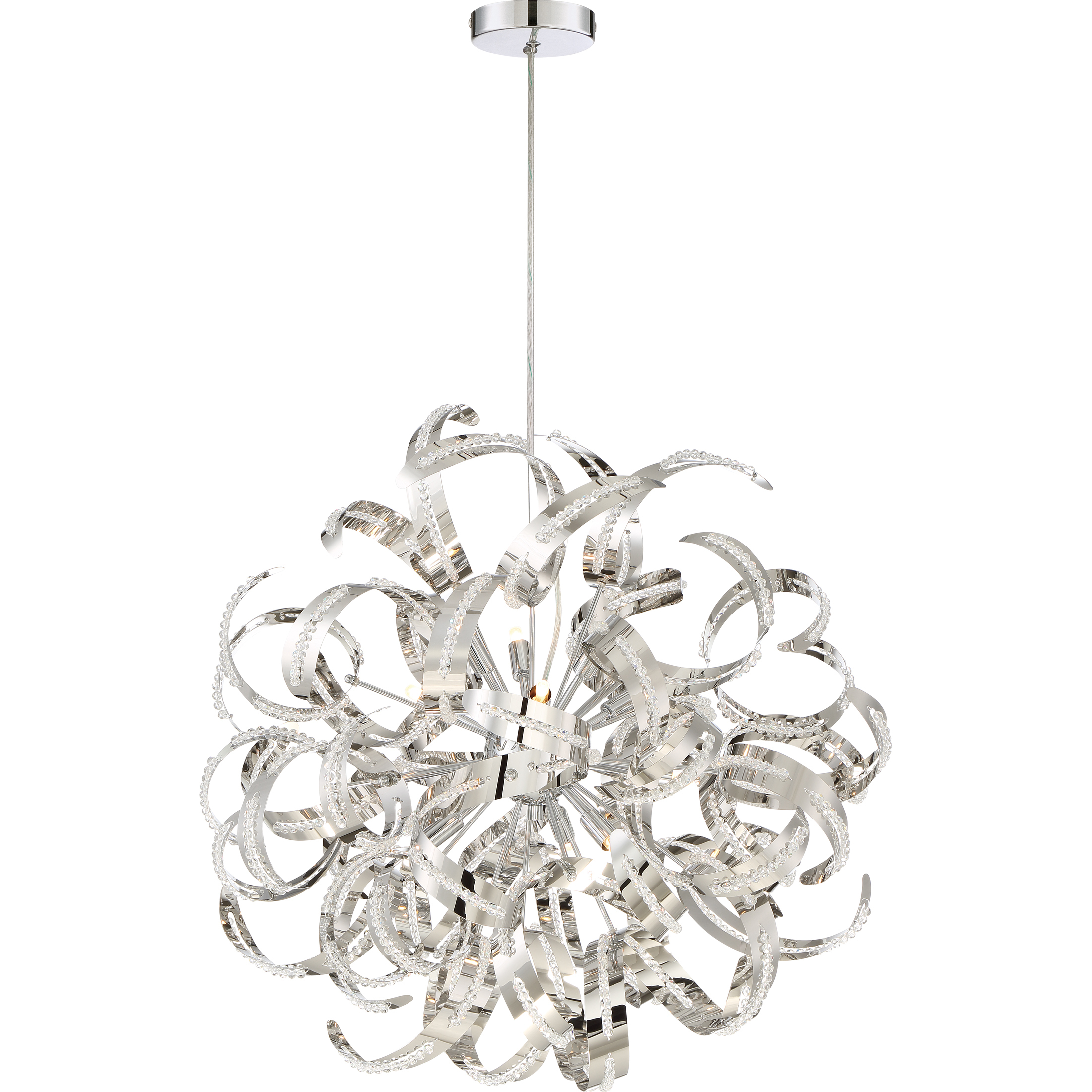 Ribbons 12 Light 23 inch Crystal Chrome Foyer Piece Ceiling Light