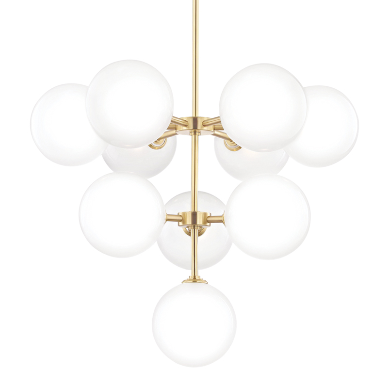 Ashleigh LED 29.75 inch Aged Brass Chandelier Ceiling Light