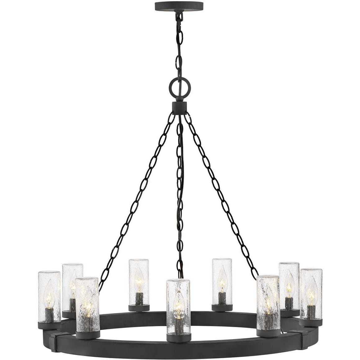 Open Air Sawyer 30 inch Black Outdoor Hanging in Non-LED