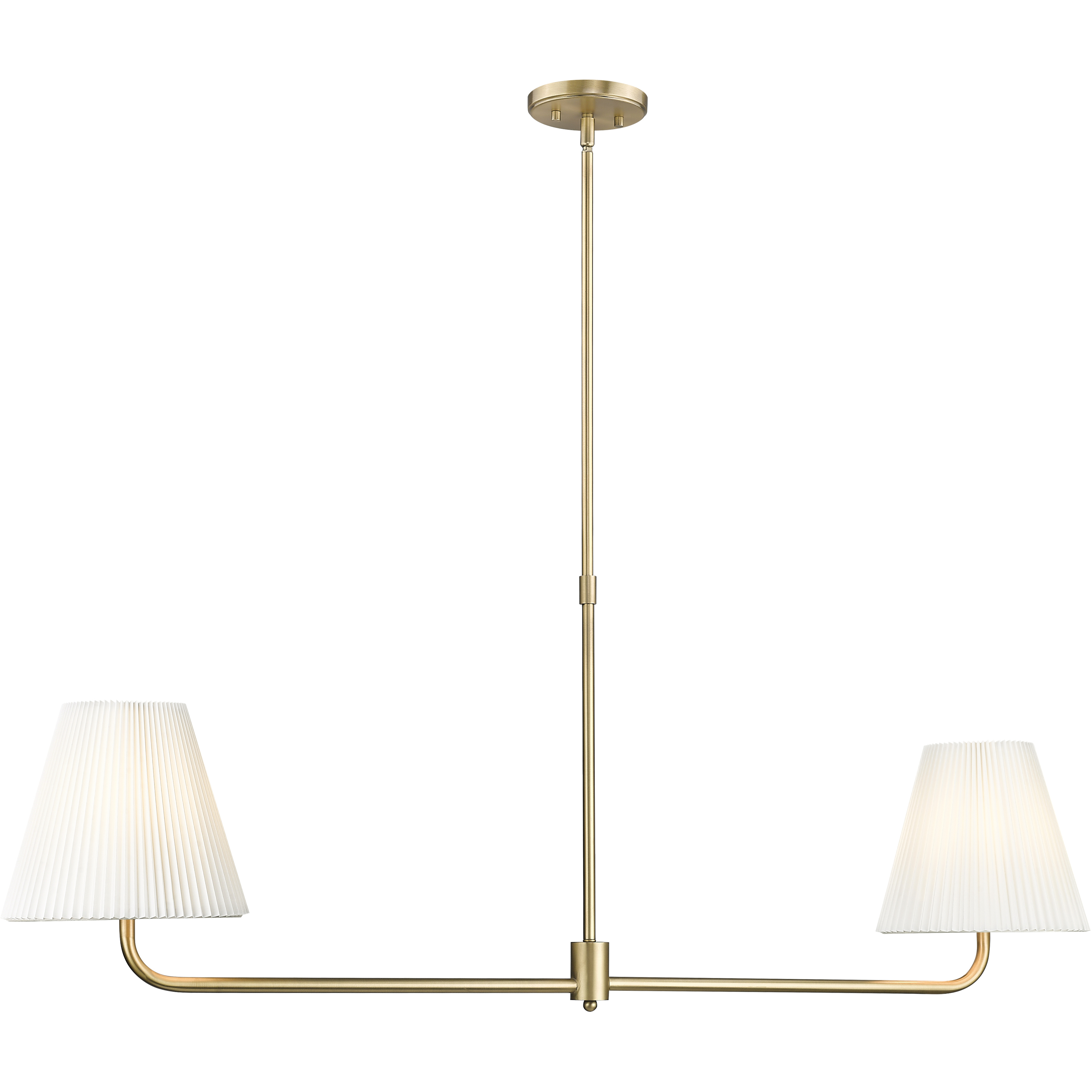 Ami 2 Light 48 inch Vintage Brass Linear Chandelier Ceiling Light