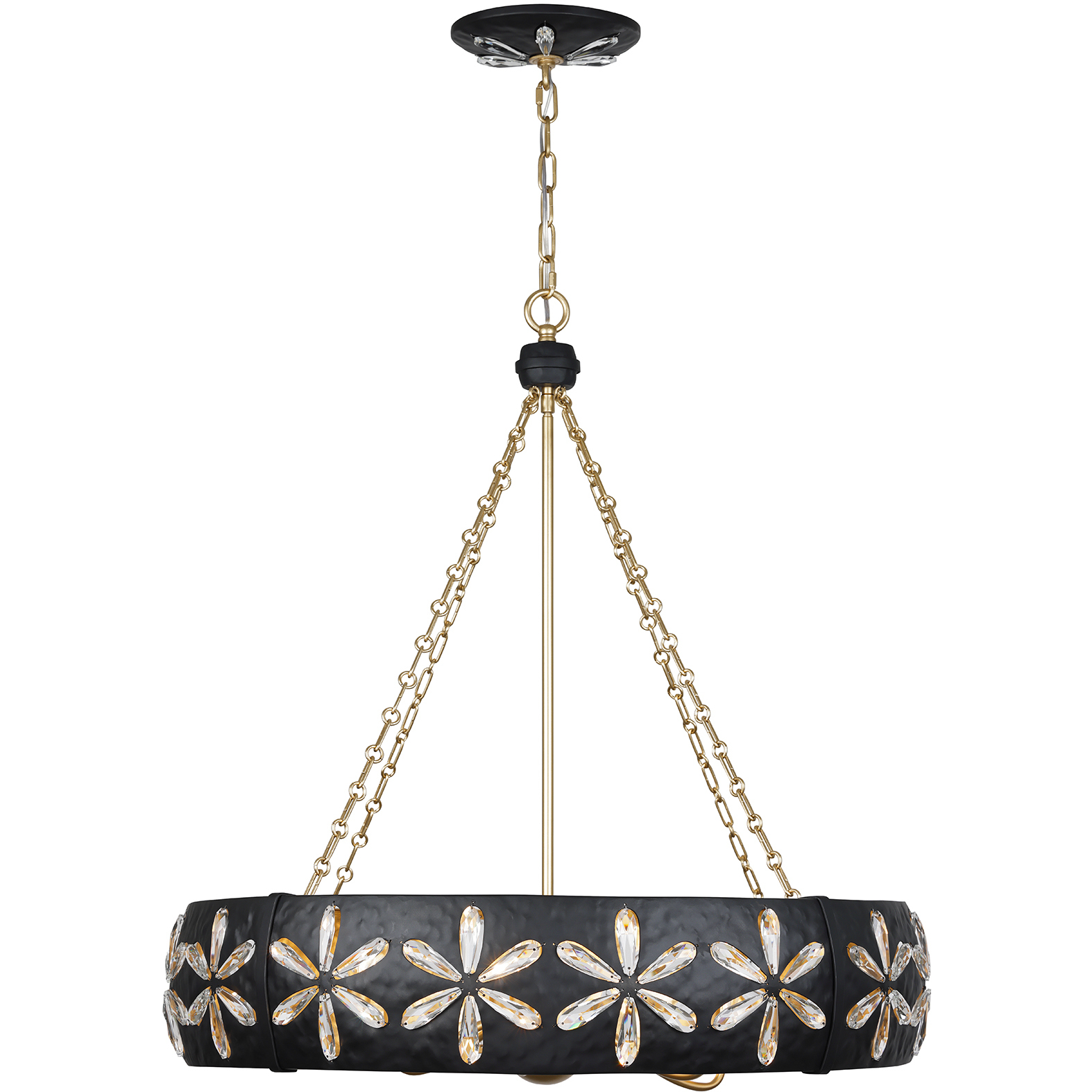 Venice 6 Light 30 inch Metropolis Black and Gold Chandelier Ceiling Light