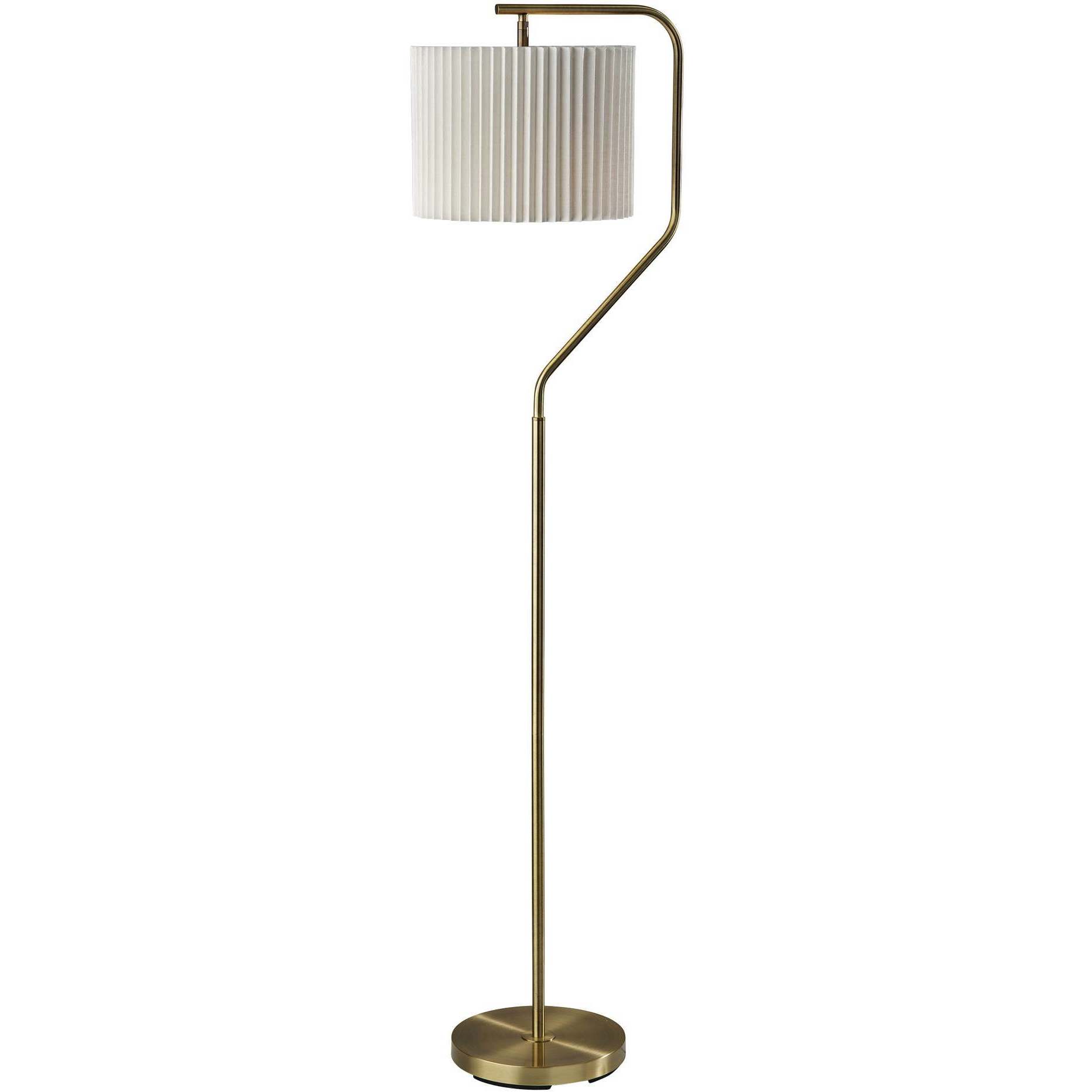 Evan 60 inch 100.00 watt Antique Brass Floor Lamp Portable Light, Simplee Adesso
